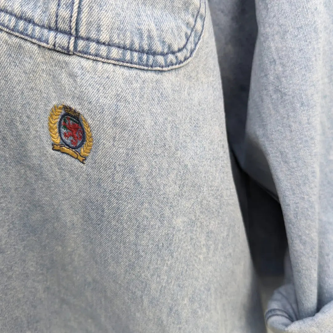 Tommy Hilfiger Vintage Oversized Mens Light Wash Shirt