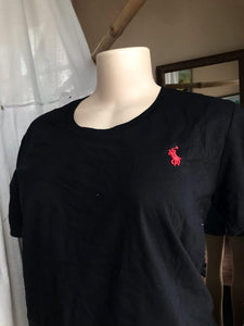 New Polo Ralph Lauren staple Black tee fitted ... M & L ;;;