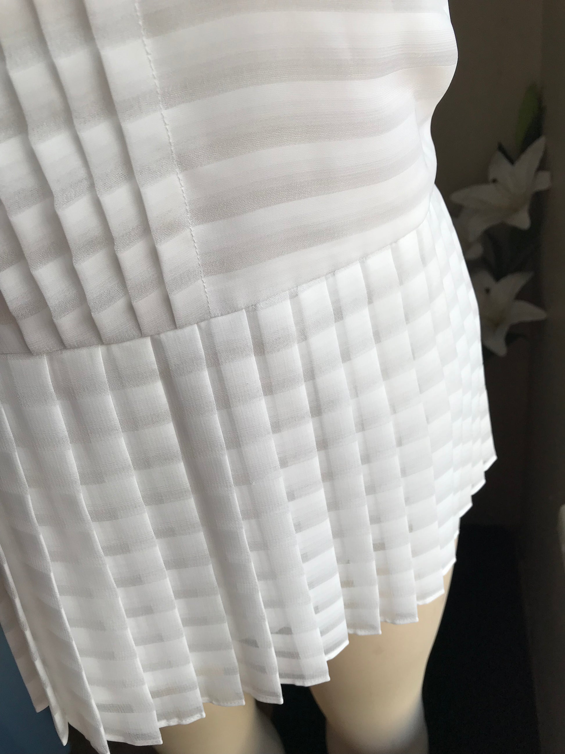 Banana Republic white strapless pleat professional blouse m