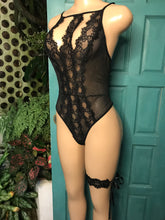 Load image into Gallery viewer, lllNew black bodysuit lace lingerie. S • New fringe black bodysuit lace lingerie. L
