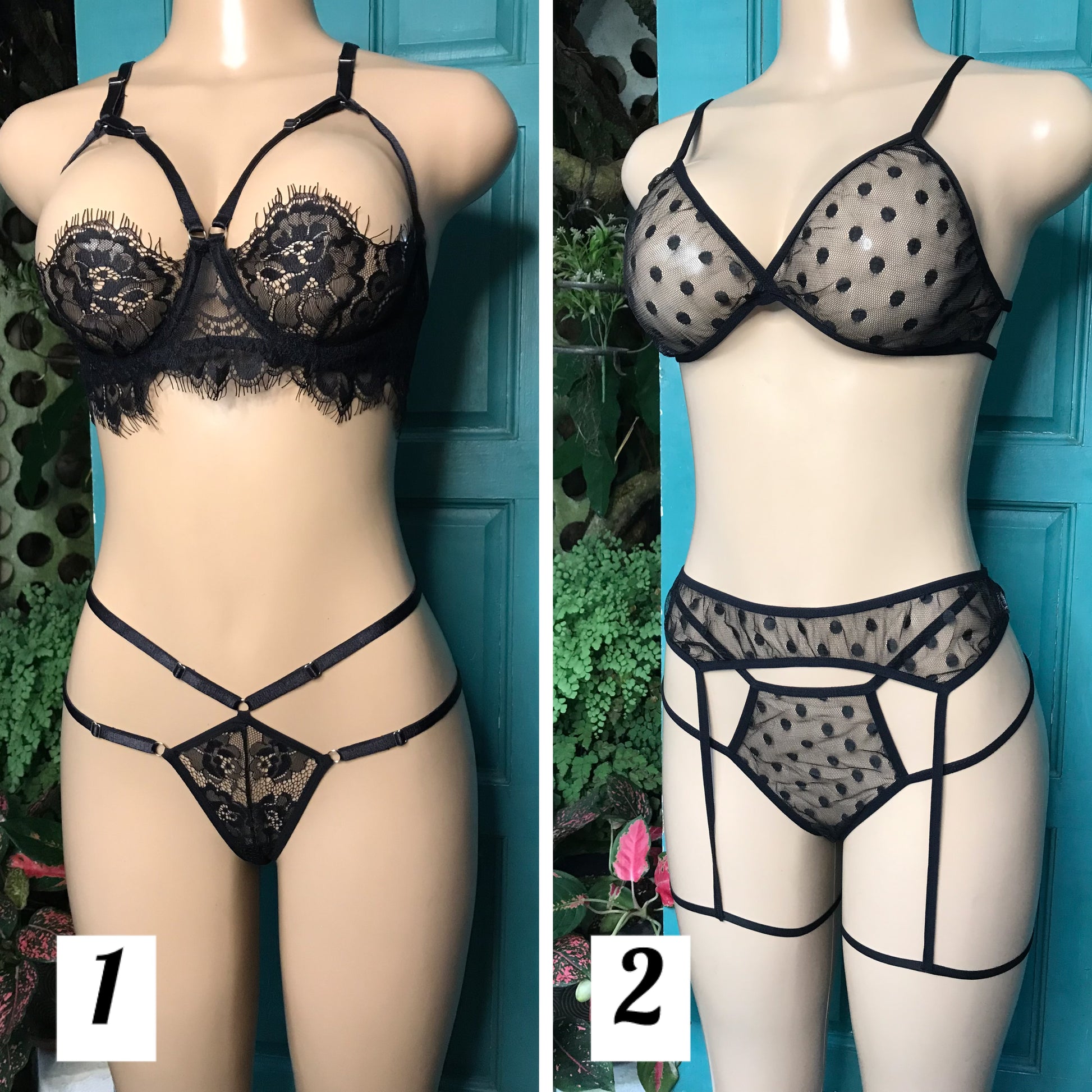 New dom 2 piece lingerie fringe. S
