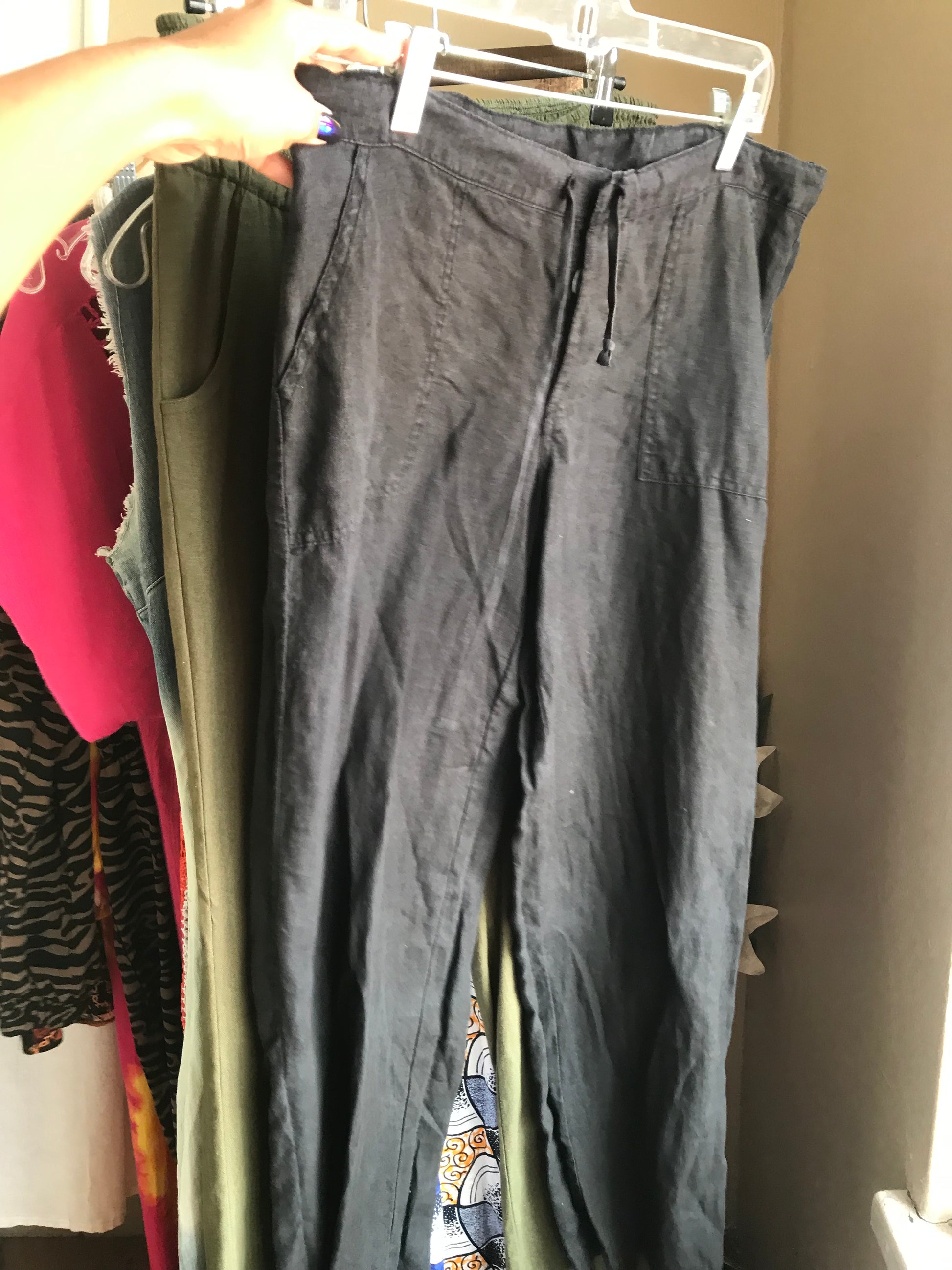 Black organic draw string pants  XL