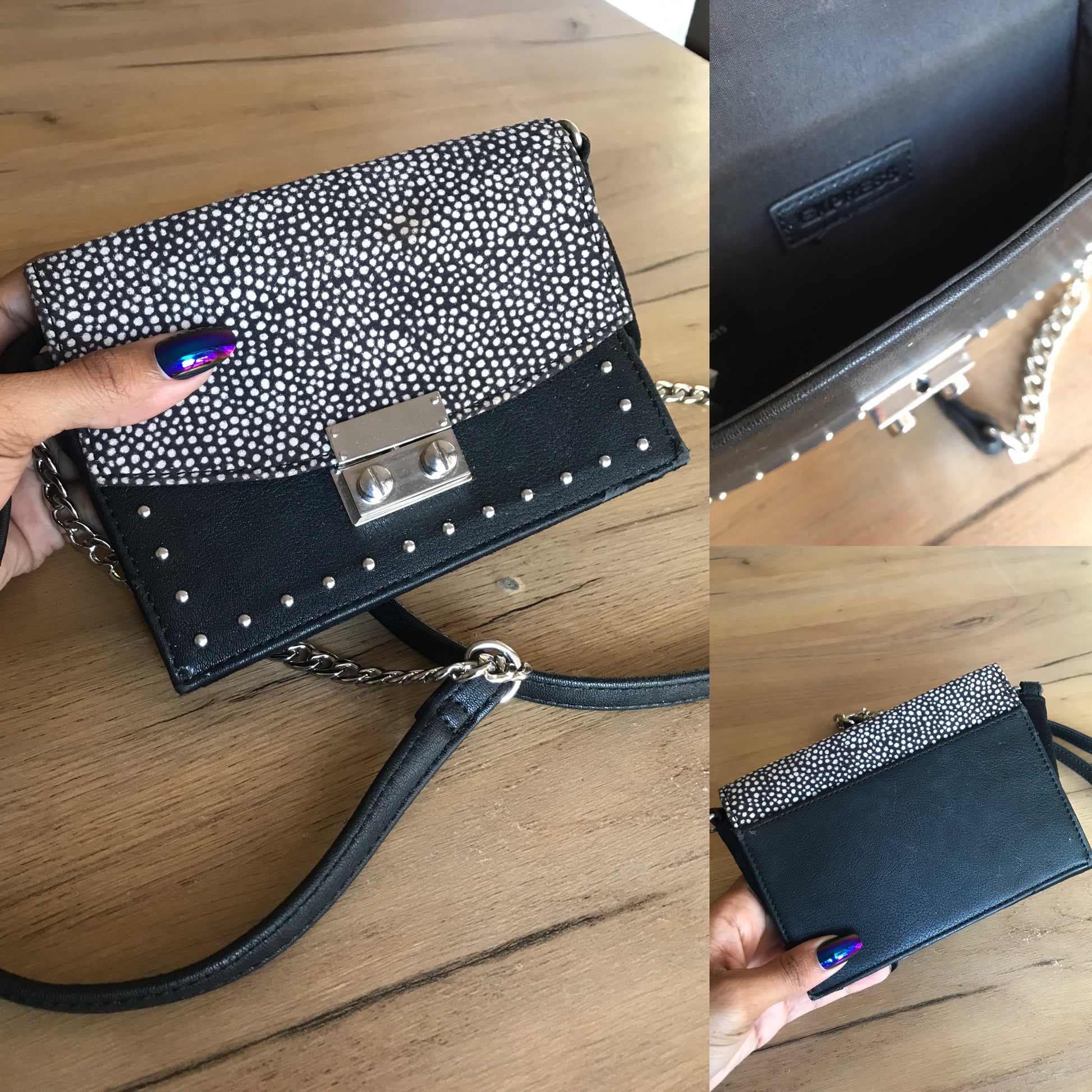 black punk rock mini bag crossbody