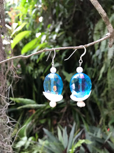 Carnival remake Ariel clear blue Earrings *** shell (TNJ original)