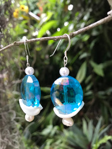 Carnival remake Ariel clear blue Earrings *** shell (TNJ original)