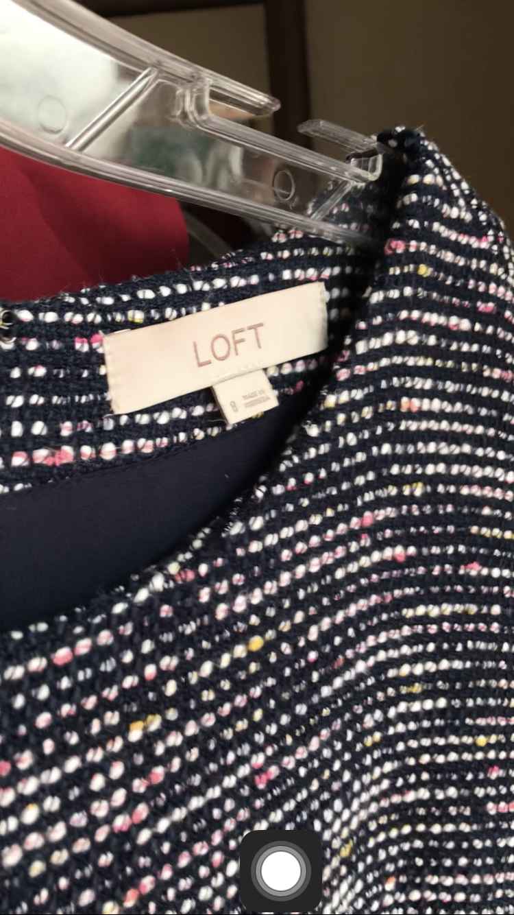 Ann Taylor professional navy tweed tunic dress size 8/ M