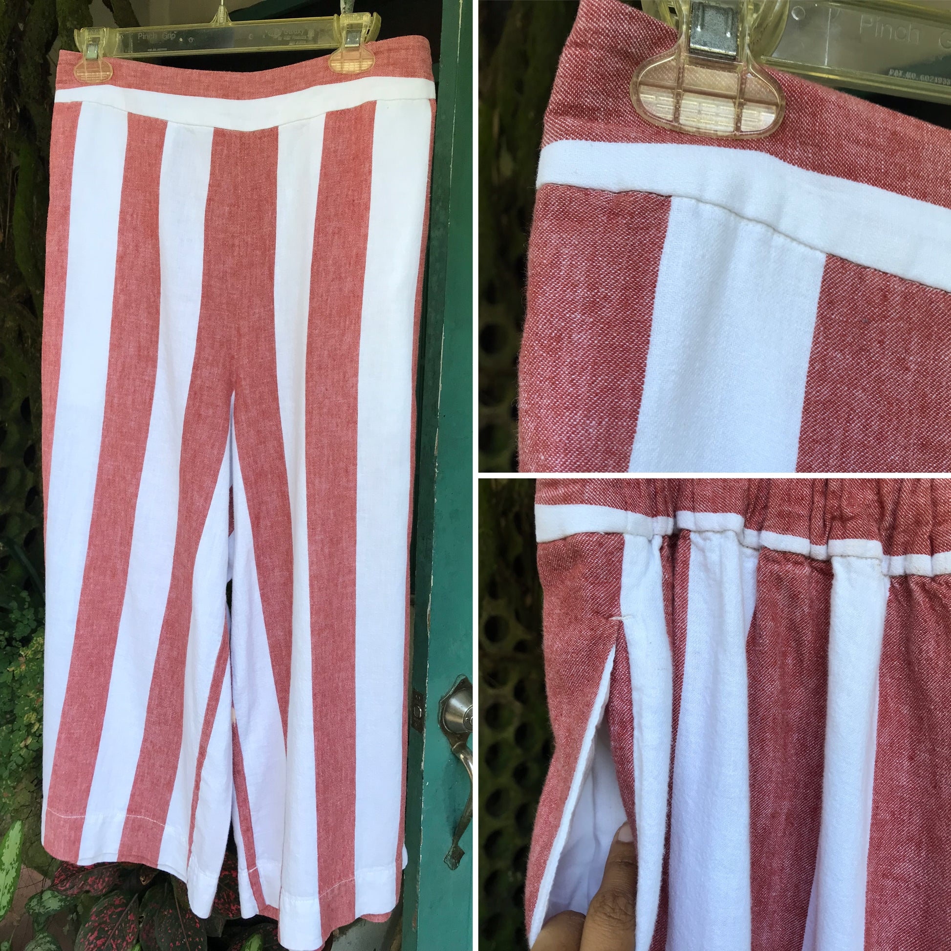 organic stripe loose pants ::: L ,,,