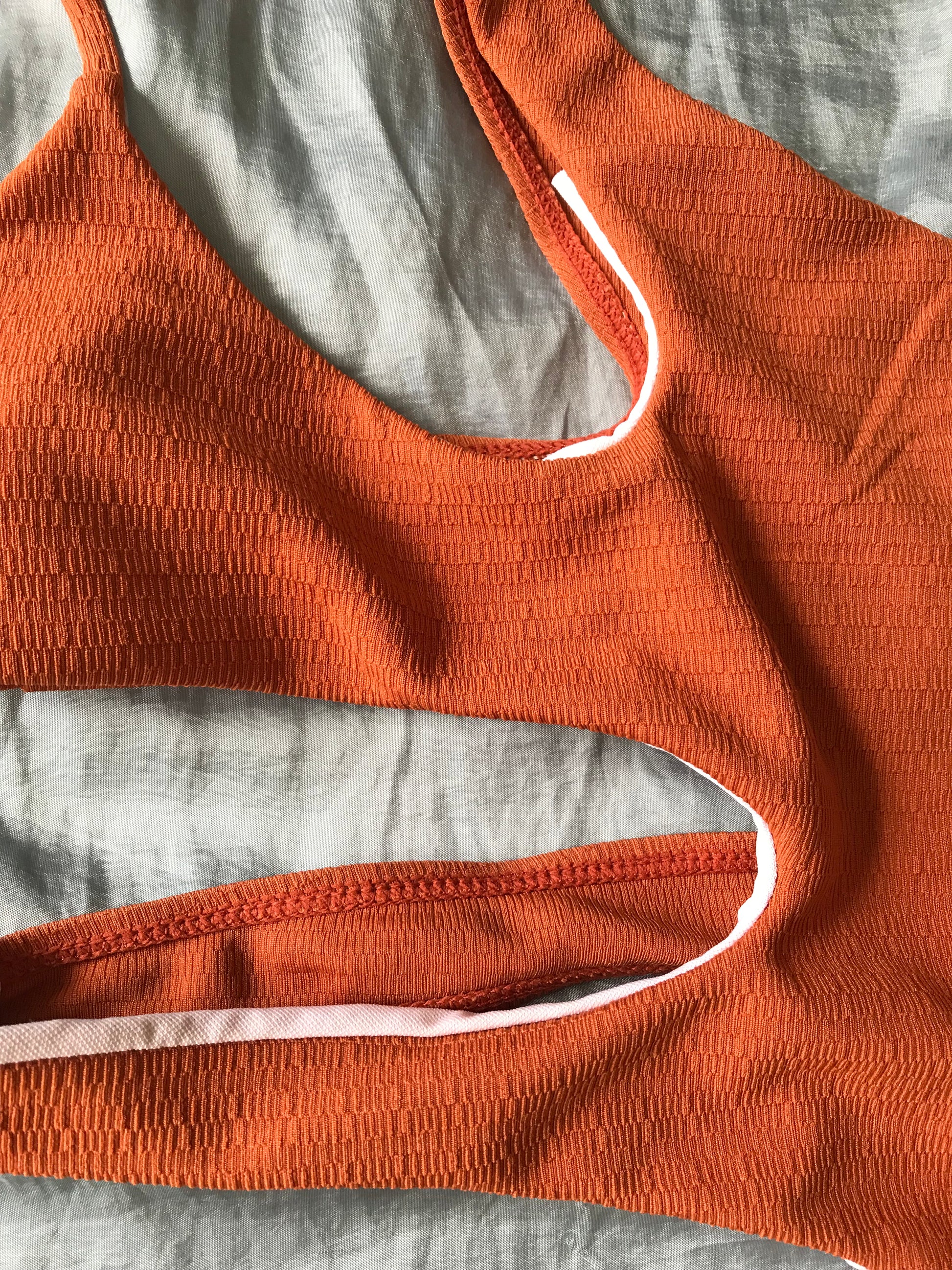 rust one piece cutout swim suit xs/
