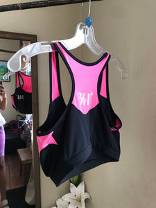 361 Pink black Exercise crop top ... M lll