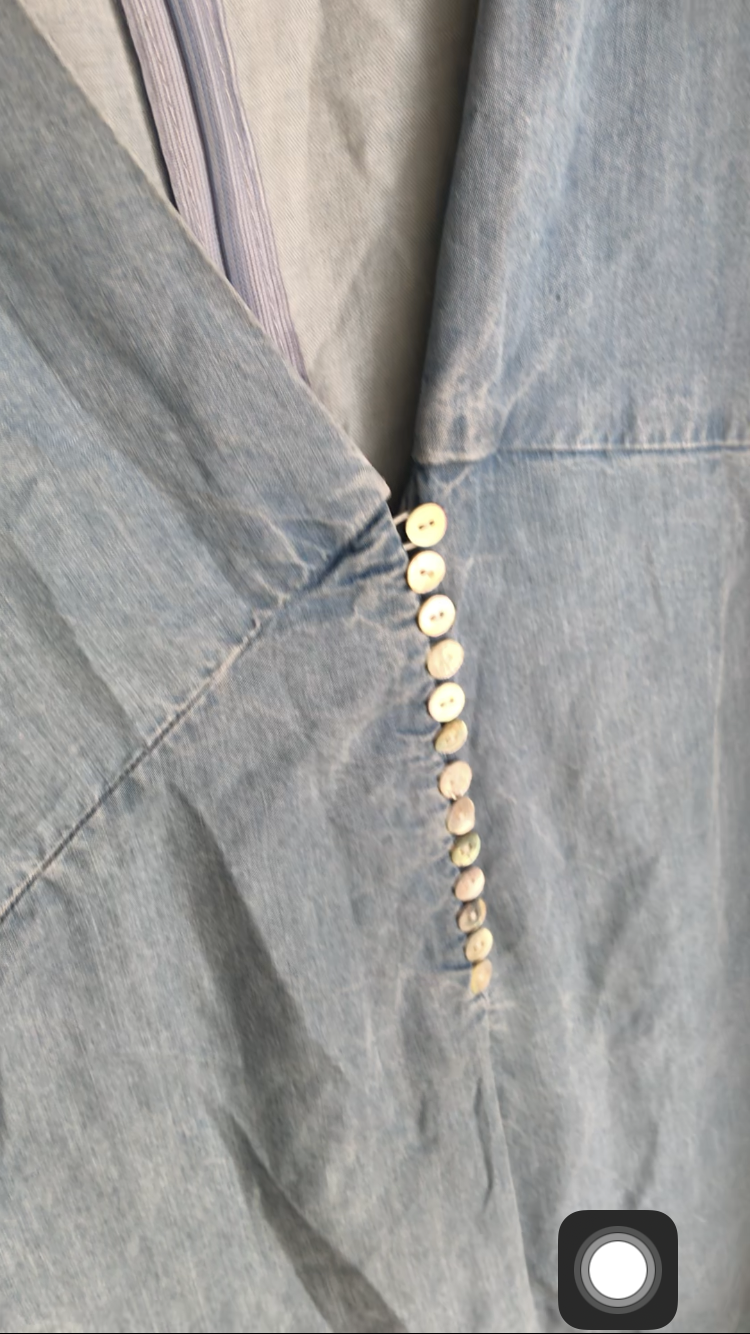 Zara Denim romper pearl button ~~~ S