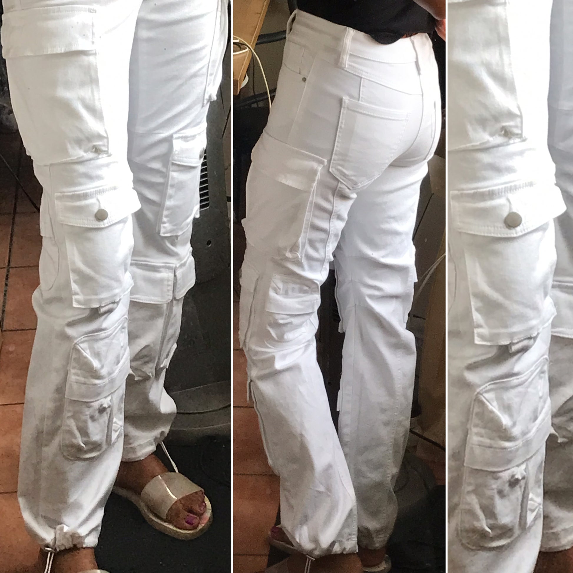 white cargo pants . s