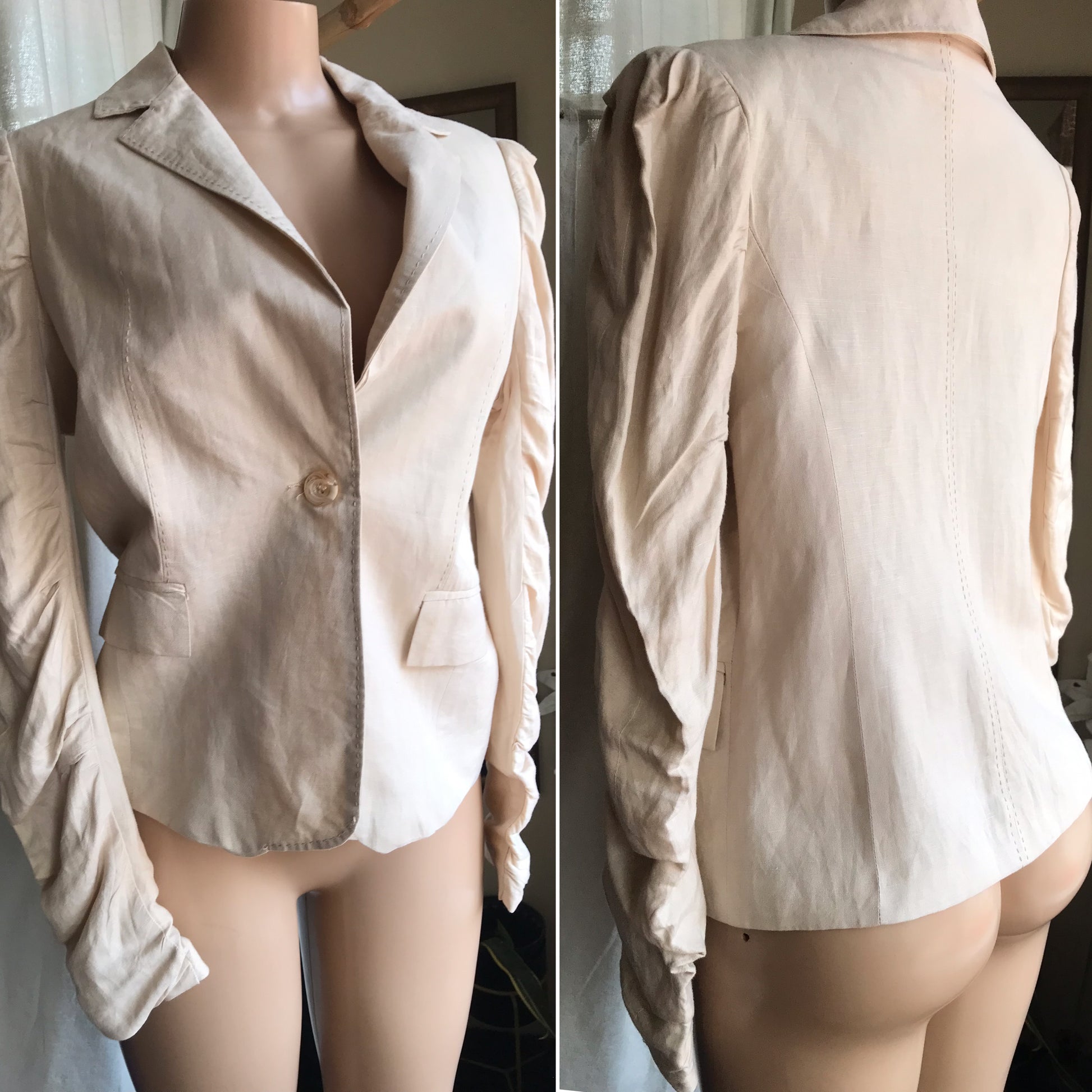 cream organic blazer >>> m