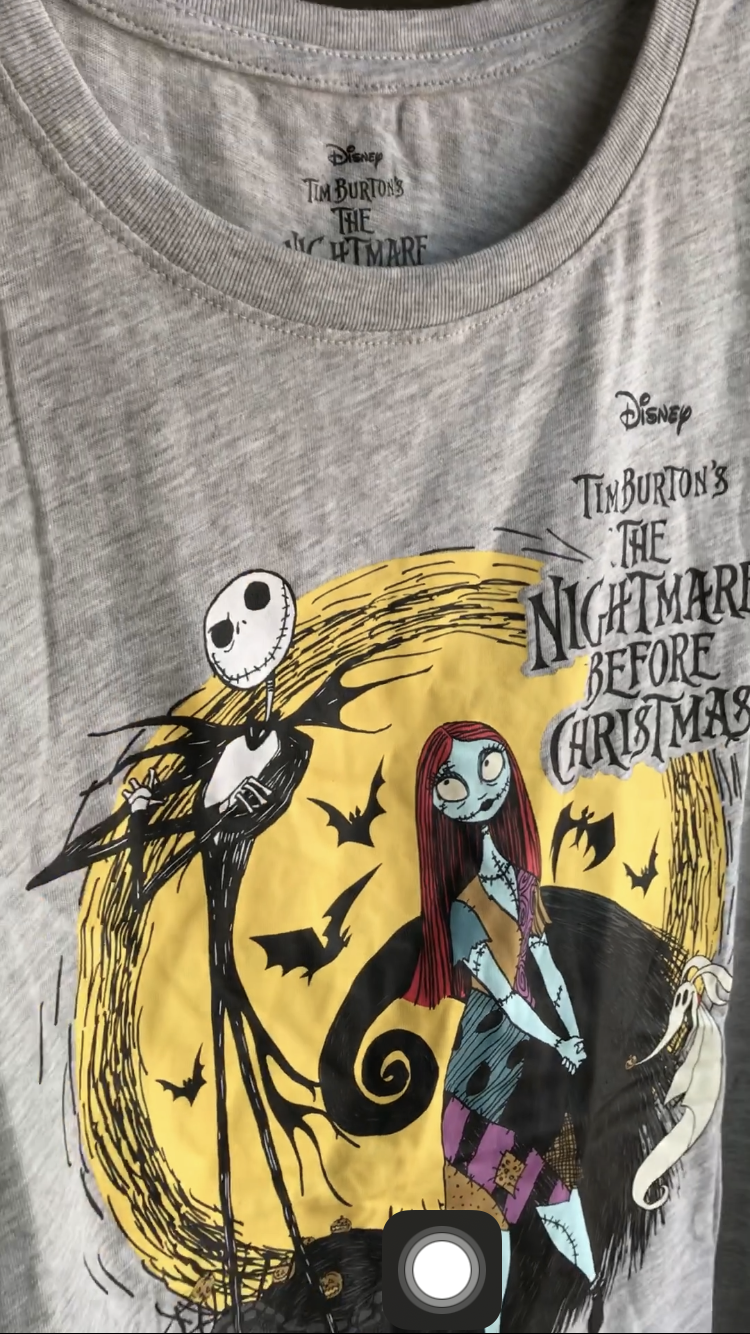 new Nightmare Before Christmas grey cotton blend graphic tee ;;; M & L