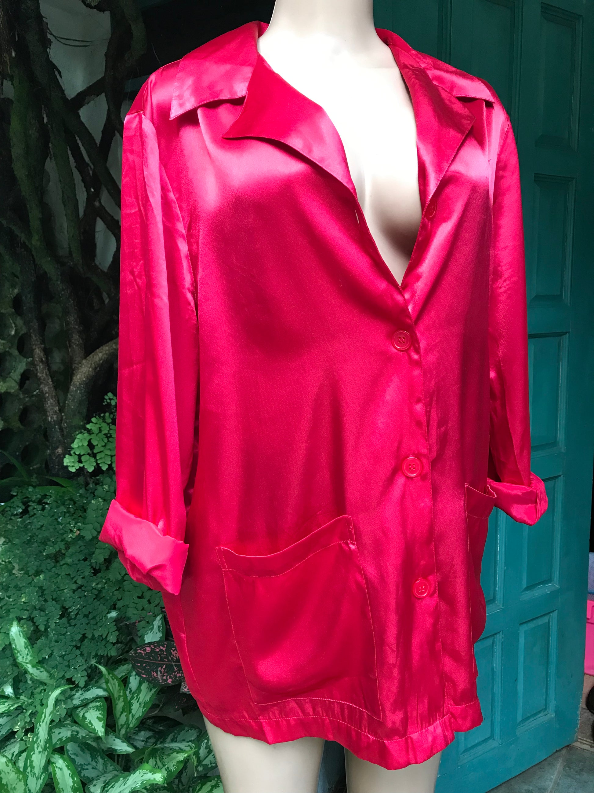 Victoria's Secret silky red pajama ...  L