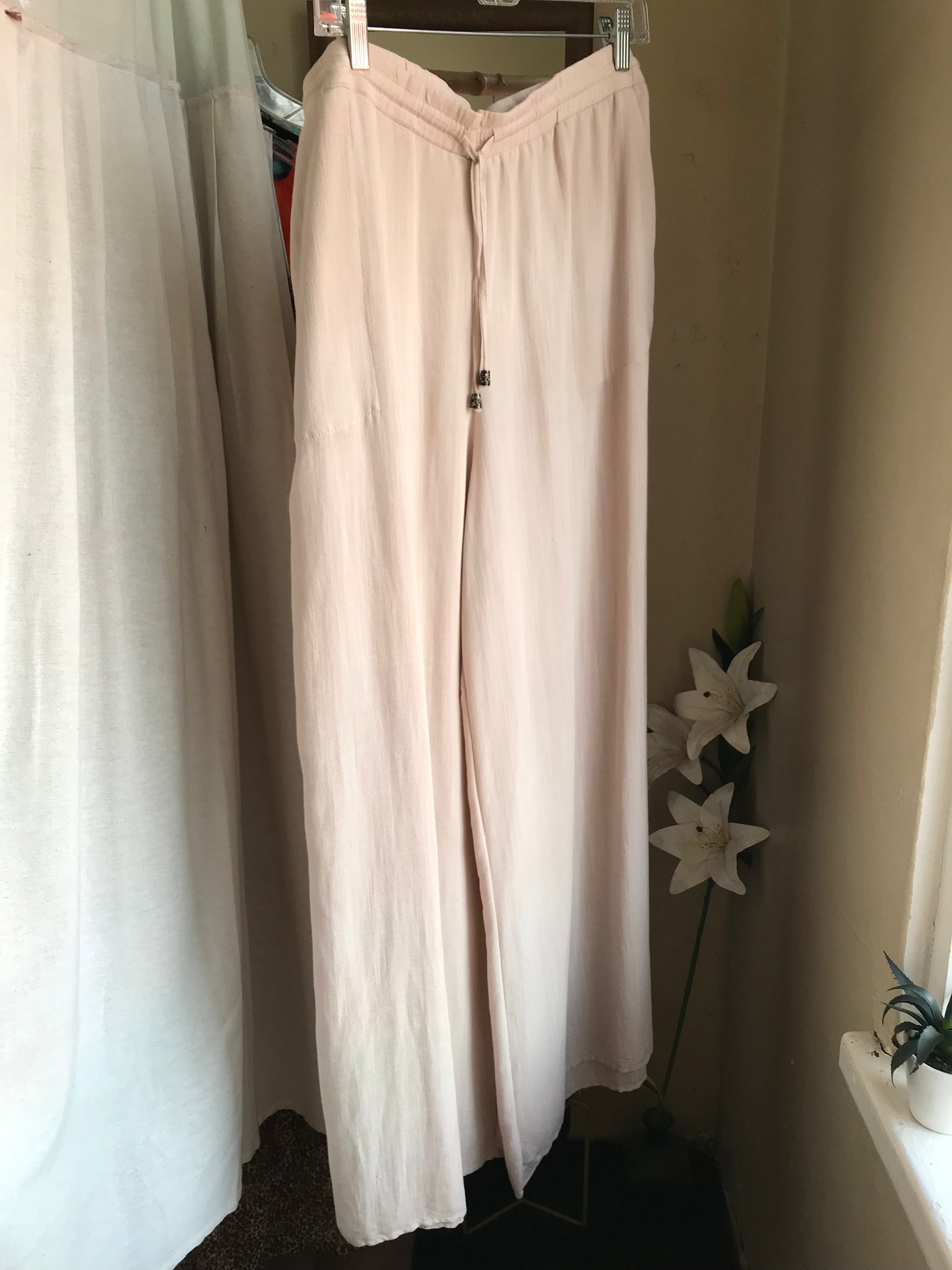 Cream draw string weekender pants ::: /XL /2X