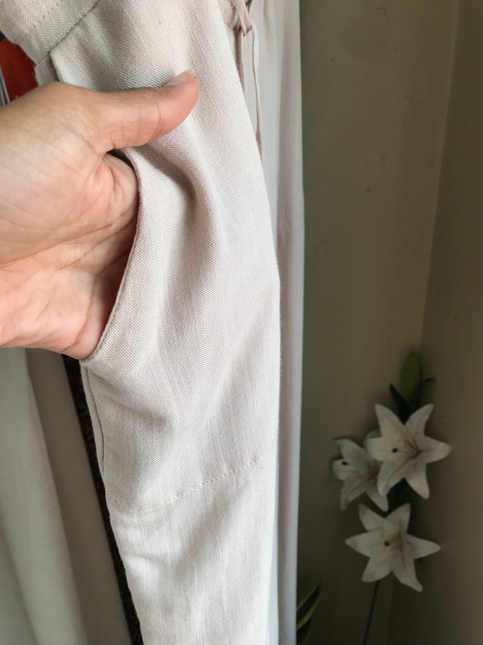 Cream draw string weekender pants ::: /XL /2X