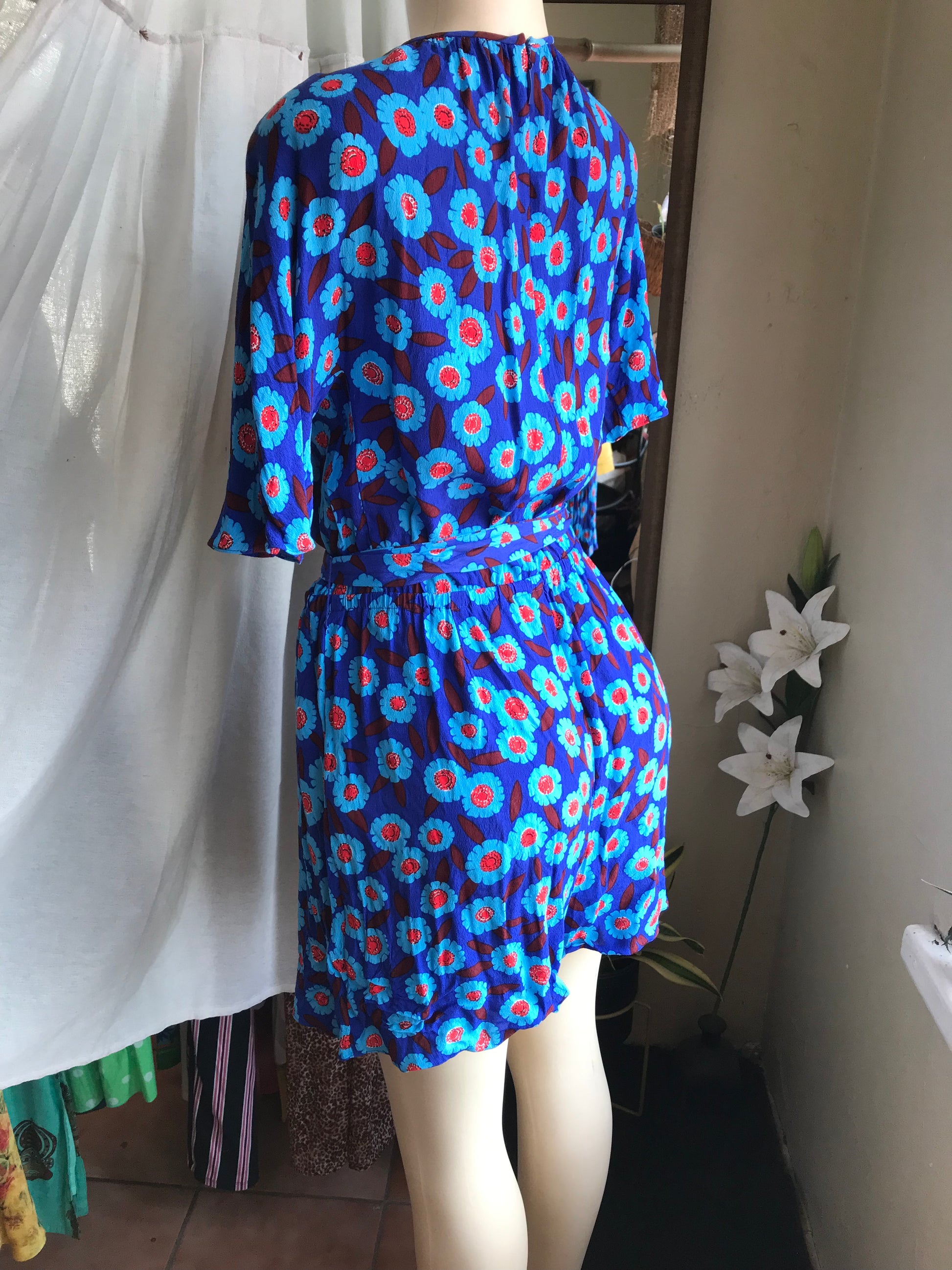 Kate Spade Blue Tangier Romper tassel tied ~~~ S/M