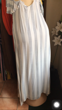 Load image into Gallery viewer, Wrap Stripe maxi dress Ruffle s/M
