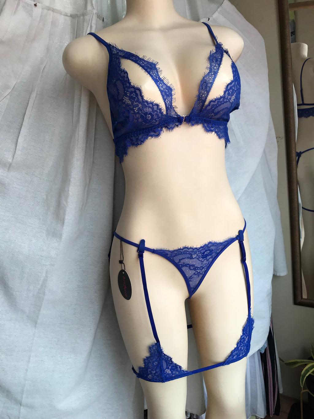New blue lace lingerie set. s & /xl