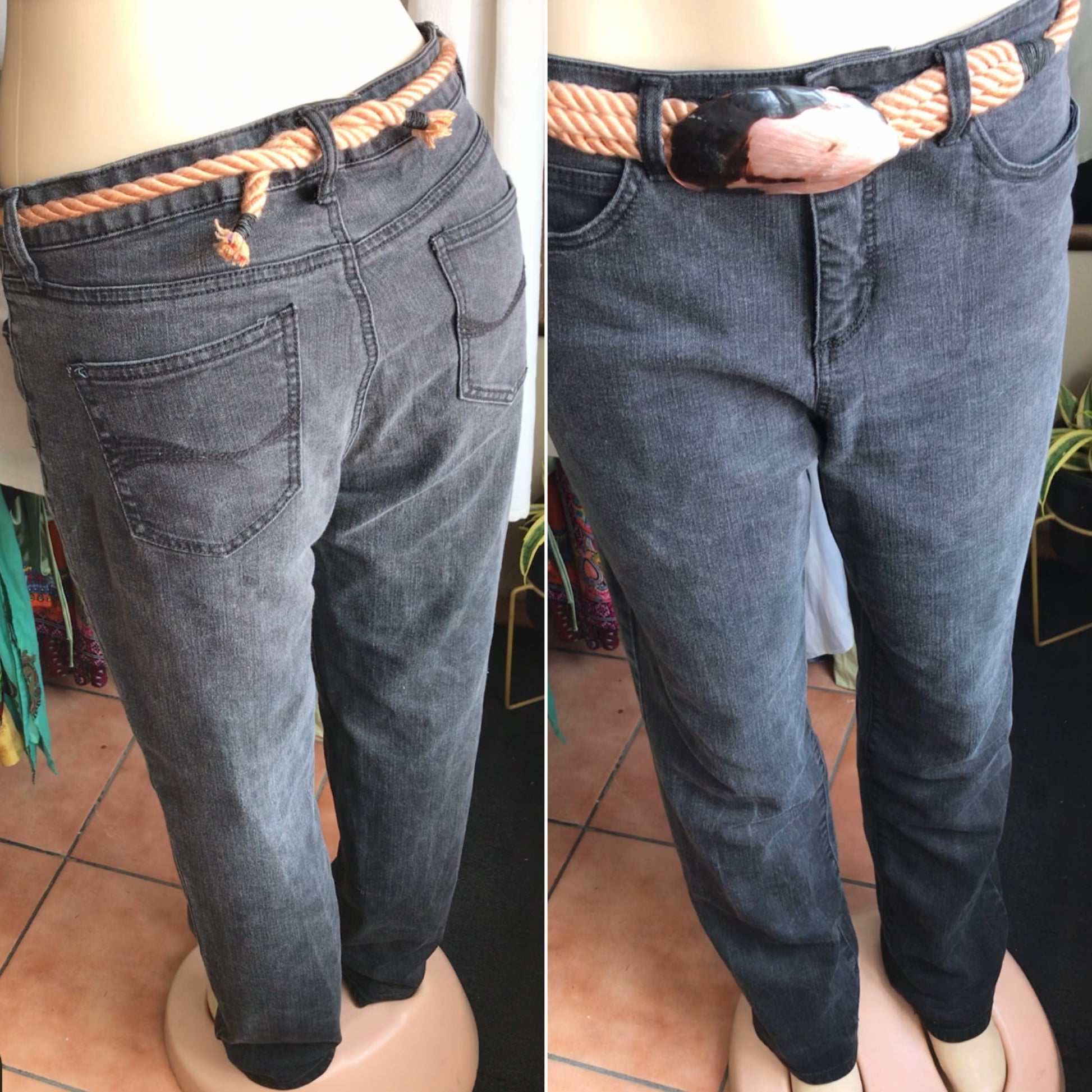 Retro grey/black mom jeans ::: w34/L