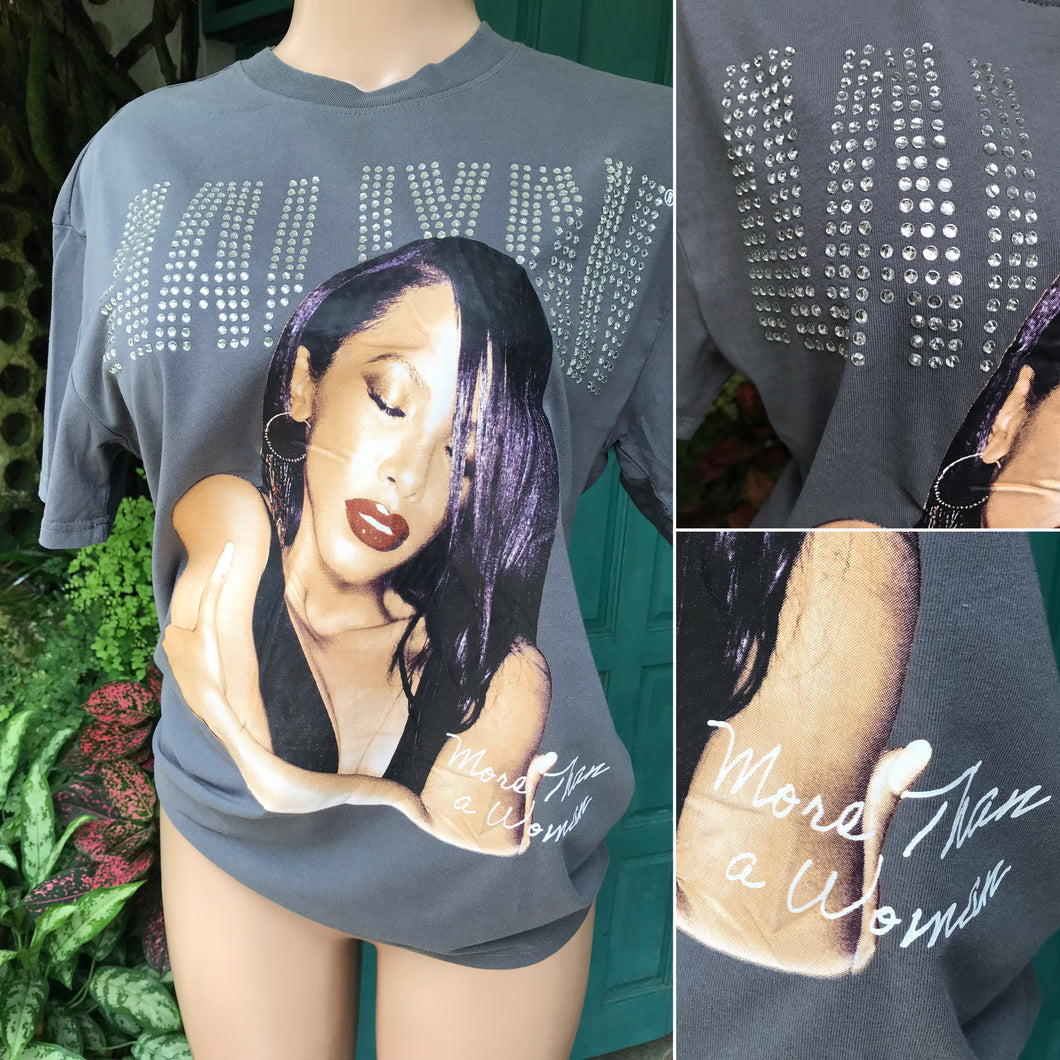 New Aaliyah 'More Than A Woman' Graphic Tee ;;; cotton blend ...  S to (/xl) 2X ,,,