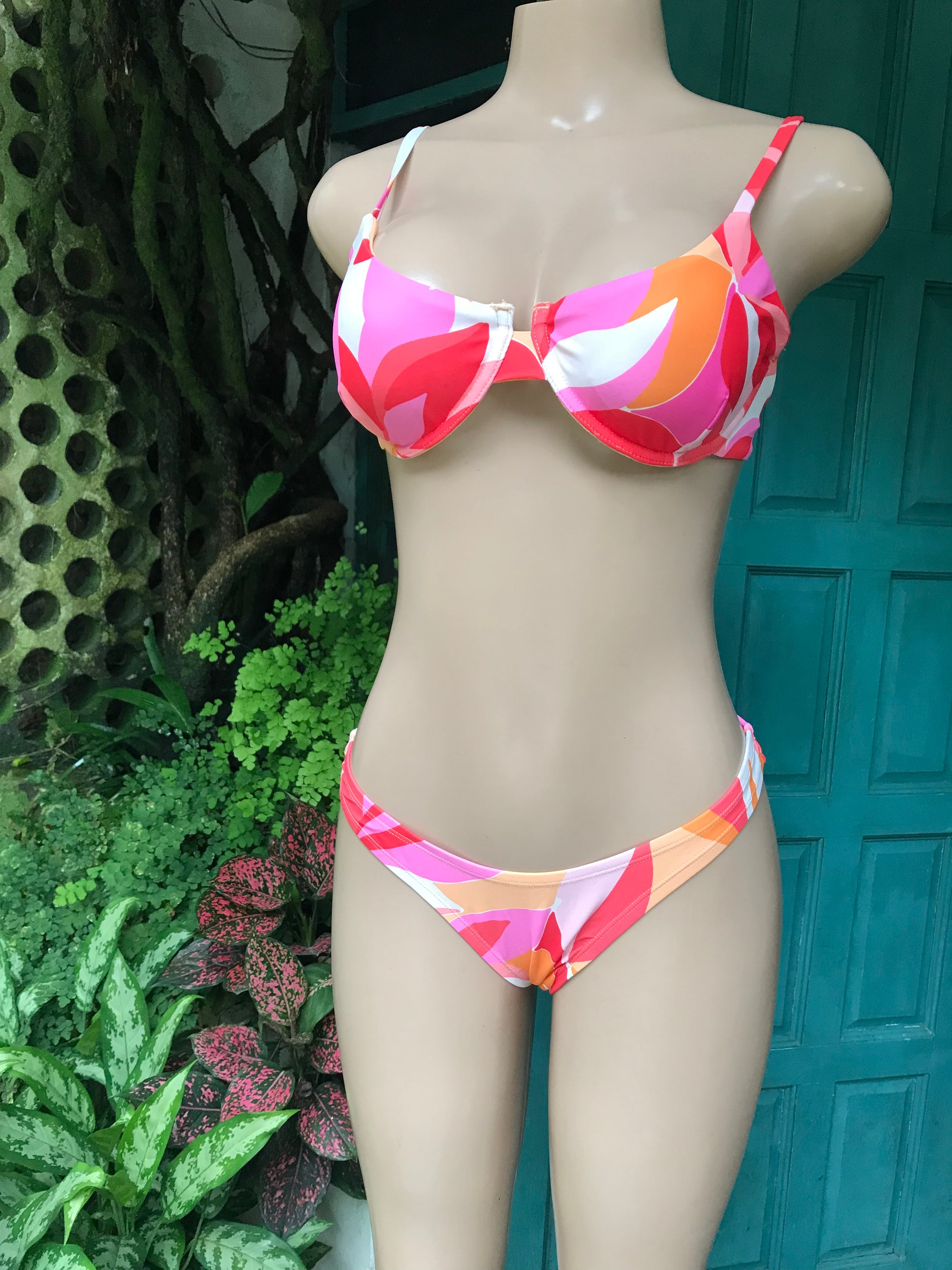 New Jessica Simpson retro bikini 3 piece set S