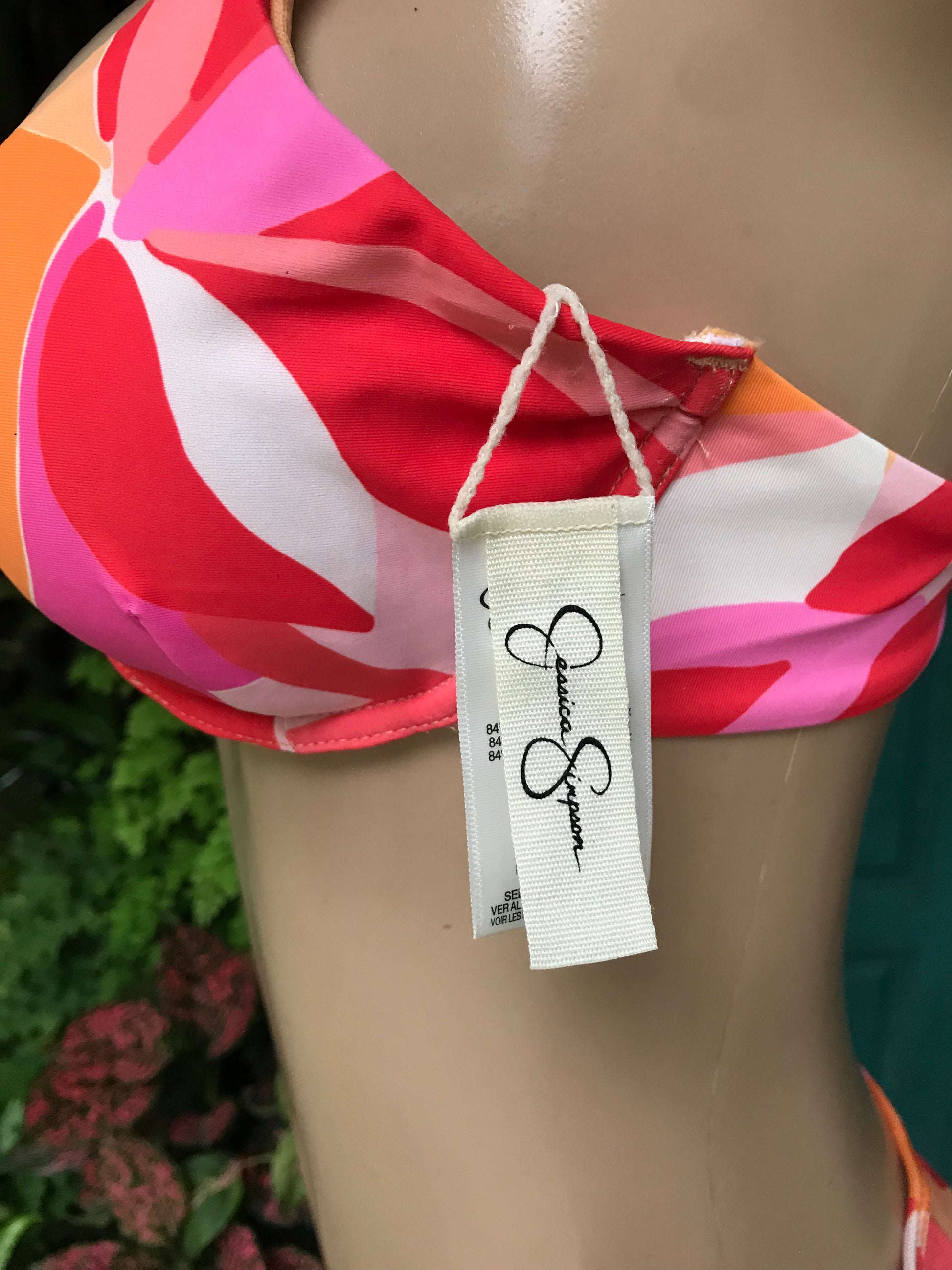 New Jessica Simpson retro bikini 3 piece set S