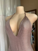 Load image into Gallery viewer, New Tag metallic deep V bodysuit with T exposed back detail ...s-m
