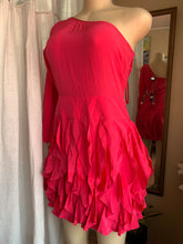 Load image into Gallery viewer, Hot pink one shoulder ruffle mini dress Size 4/ small
