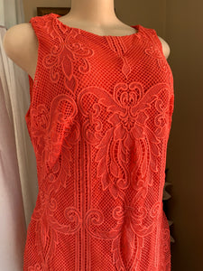 Ralph lauren red lace dress online