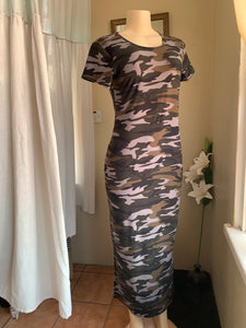 Camo essential T-shirt maxi dress. one size fits all /xl