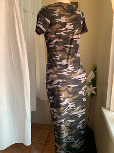 Camo essential T-shirt maxi dress. one size fits all /xl