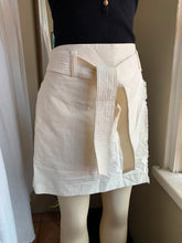 Load image into Gallery viewer, MNG new cream denim skirt with tie belt M
