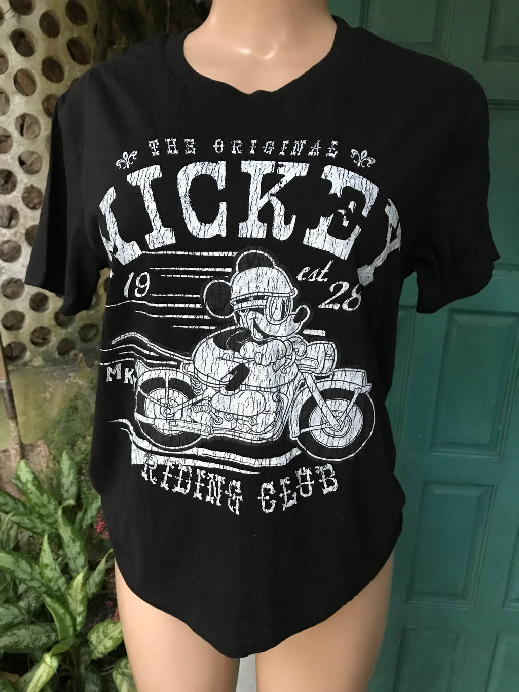 Black Mickey graphic tee... M ;;;
