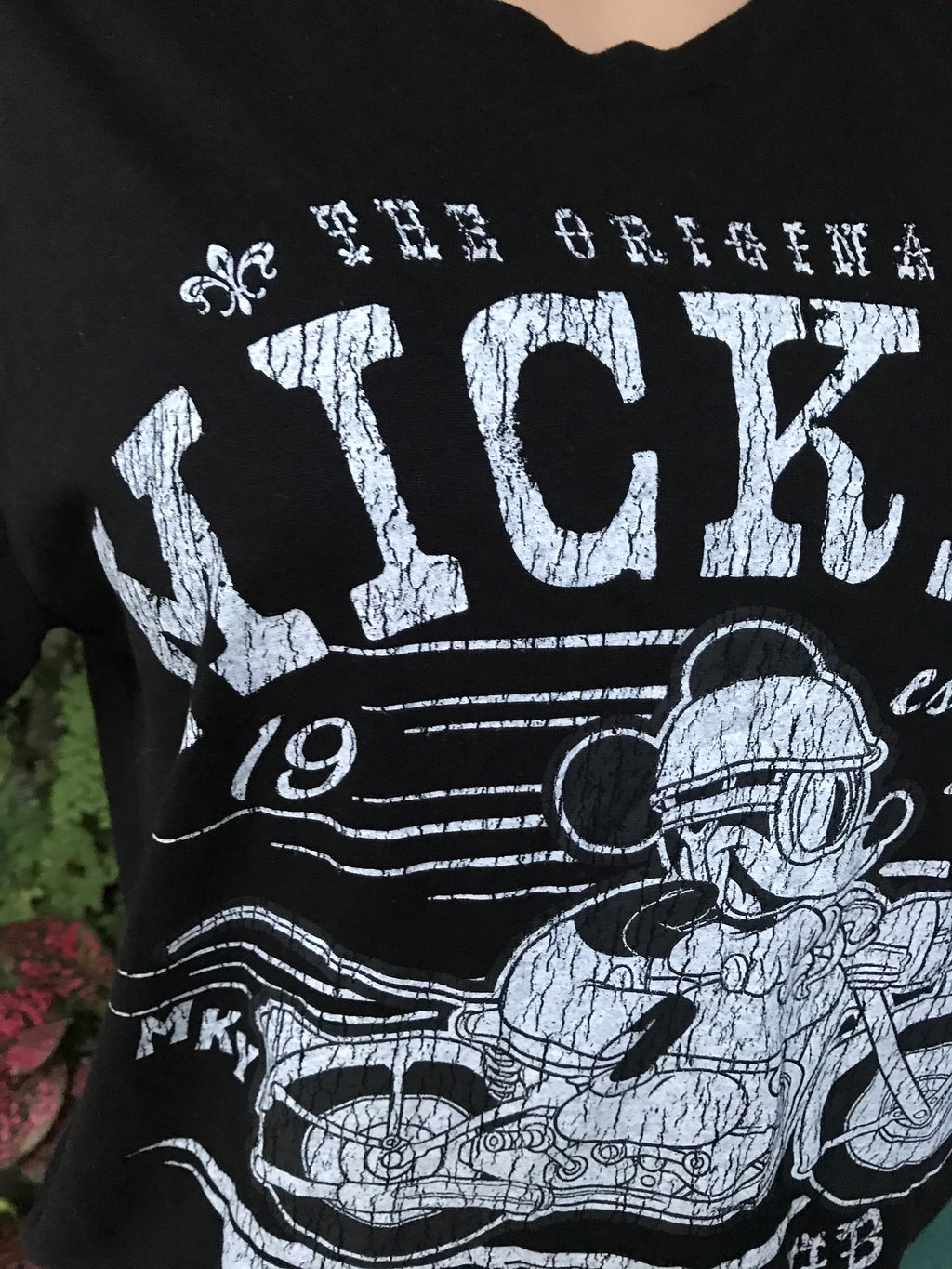 Black Mickey graphic tee... M ;;;