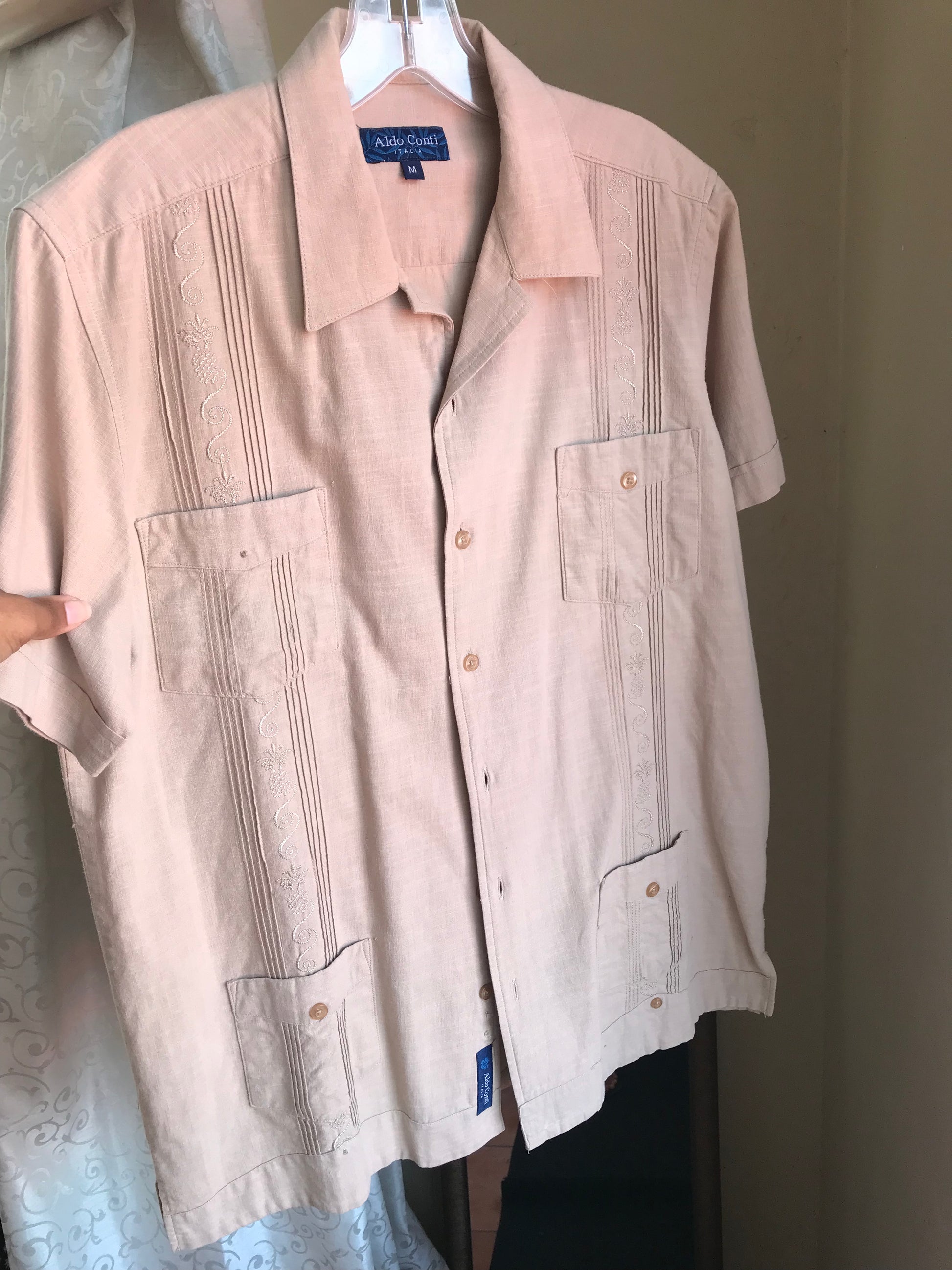 Men's Sand Linen bush jacket shirt . M