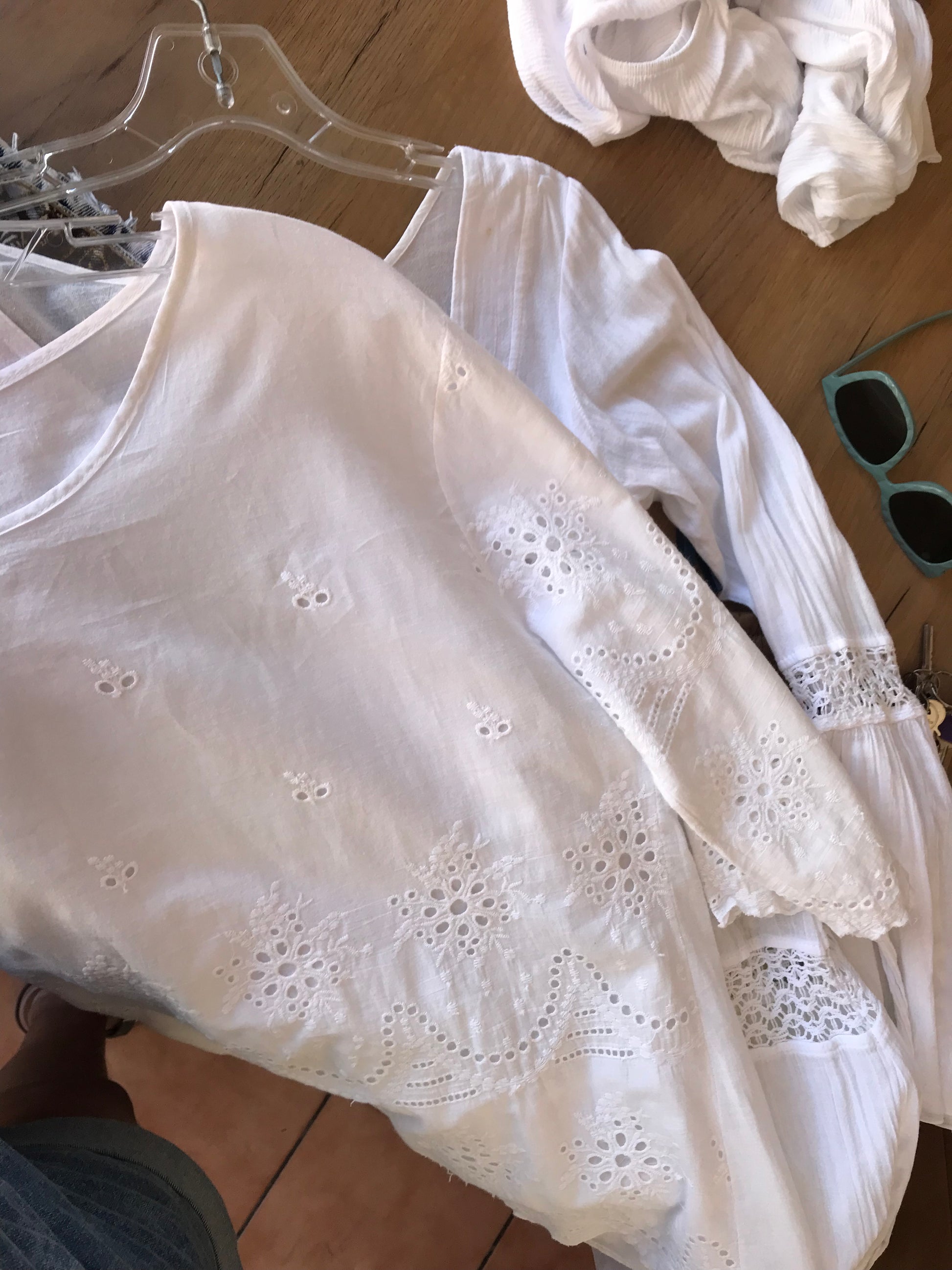 White cotton Eyelet blouse