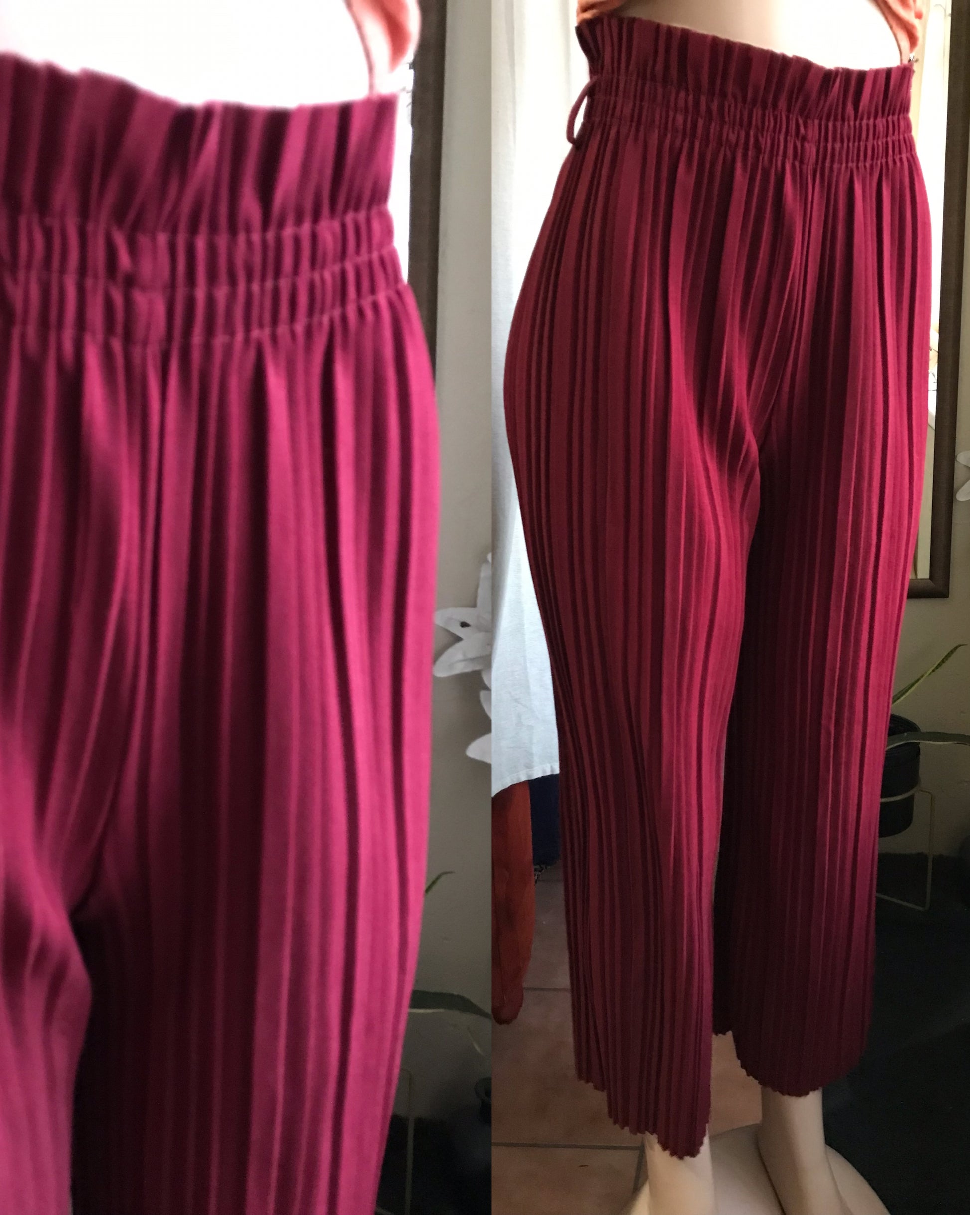 BLACK pleat ruffle top professional pants s/m
