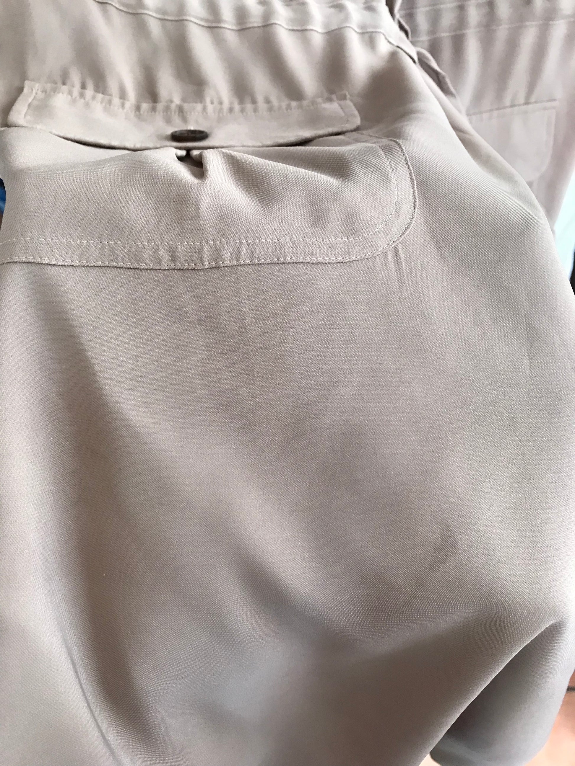 cream sleeveless shirt dress khaki with pockets . /XL or size 16