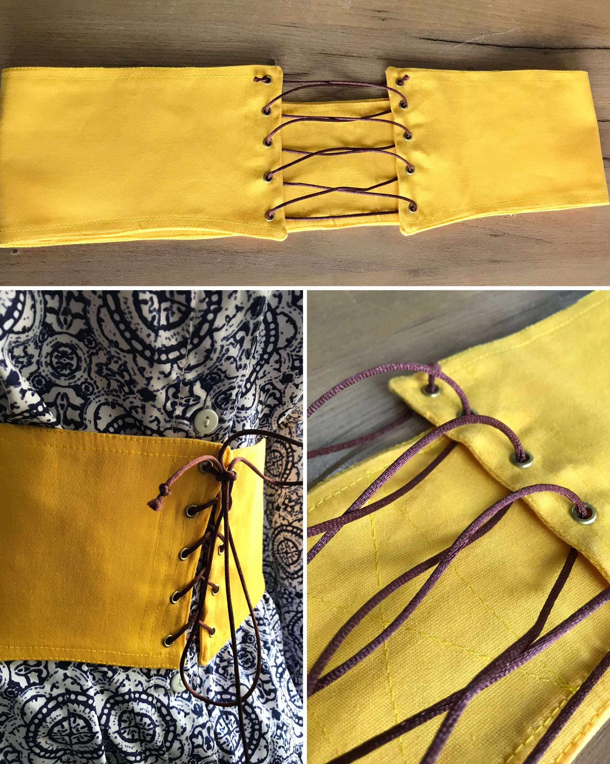 Mustard yellow corset belt  ... W35 to W40