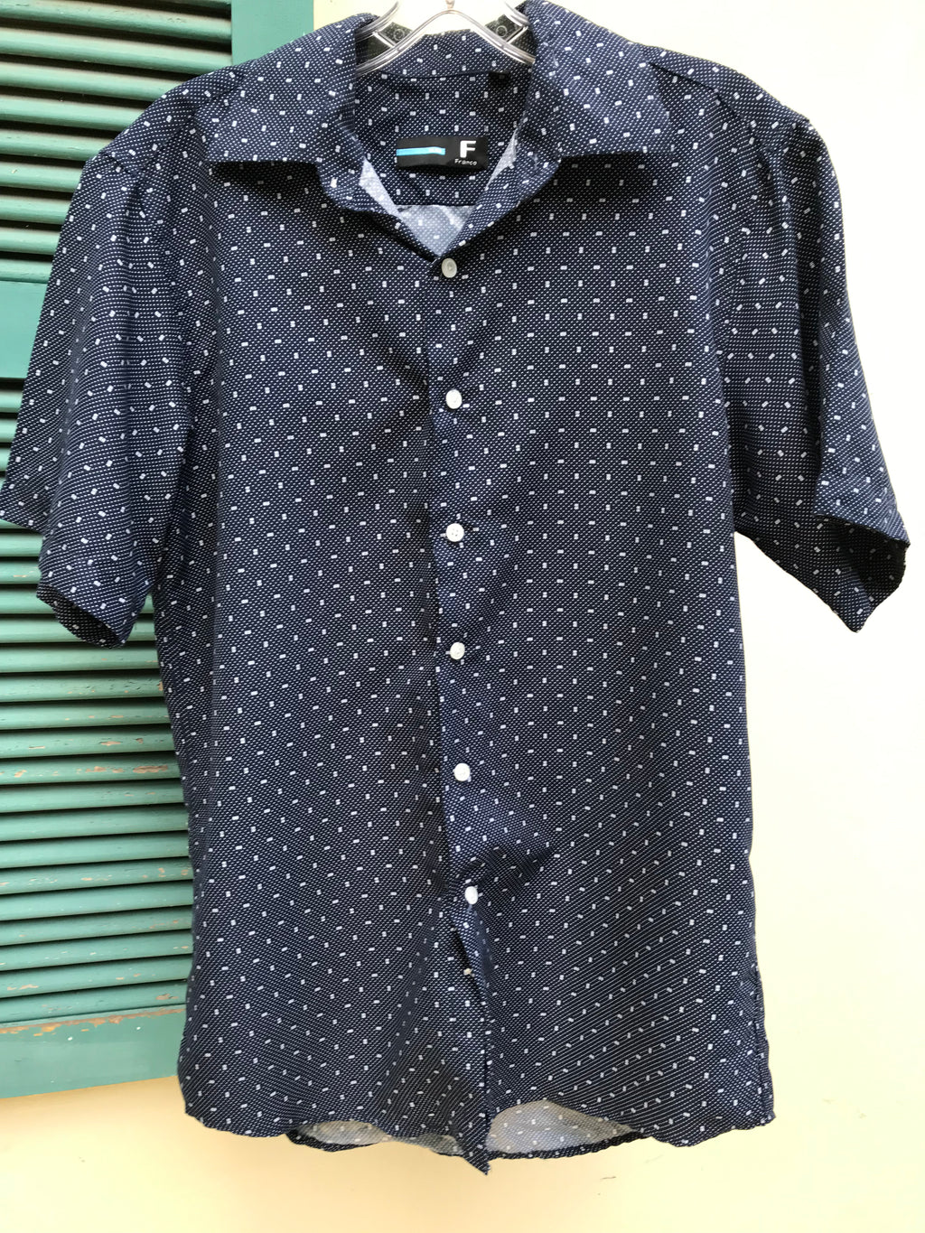 navy mens print shirt m