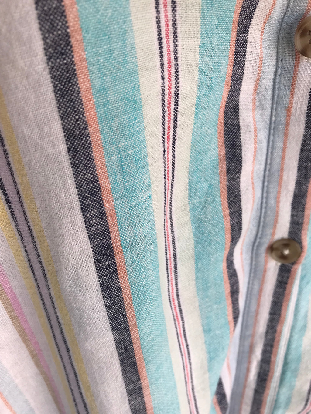 Men's linen blend candy stripe shirt retro,,, /XL ^^^