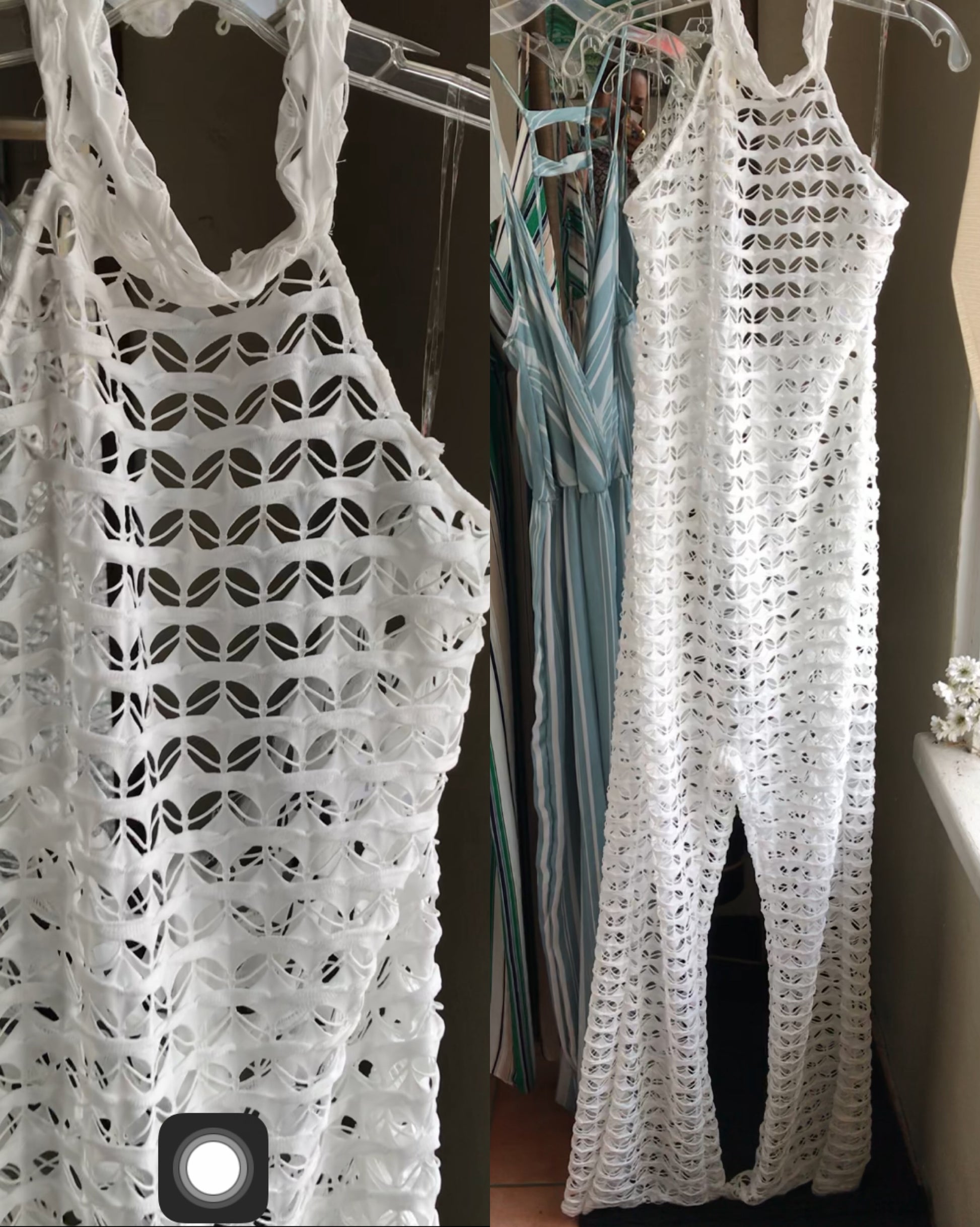 white full mesh bell jumpsuit ~~~ / coverup . plus or XL