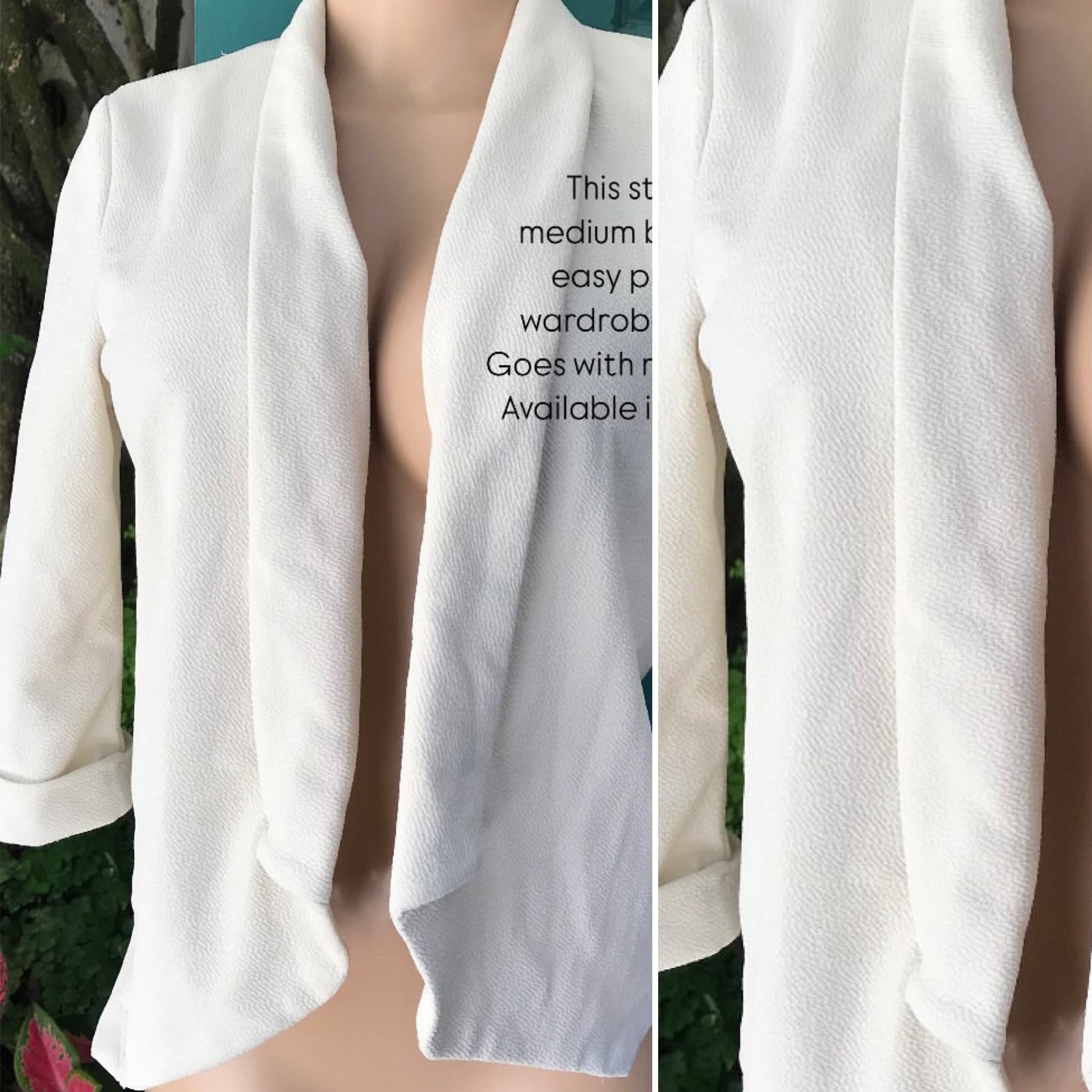 Cream soft textured blazer >>> m