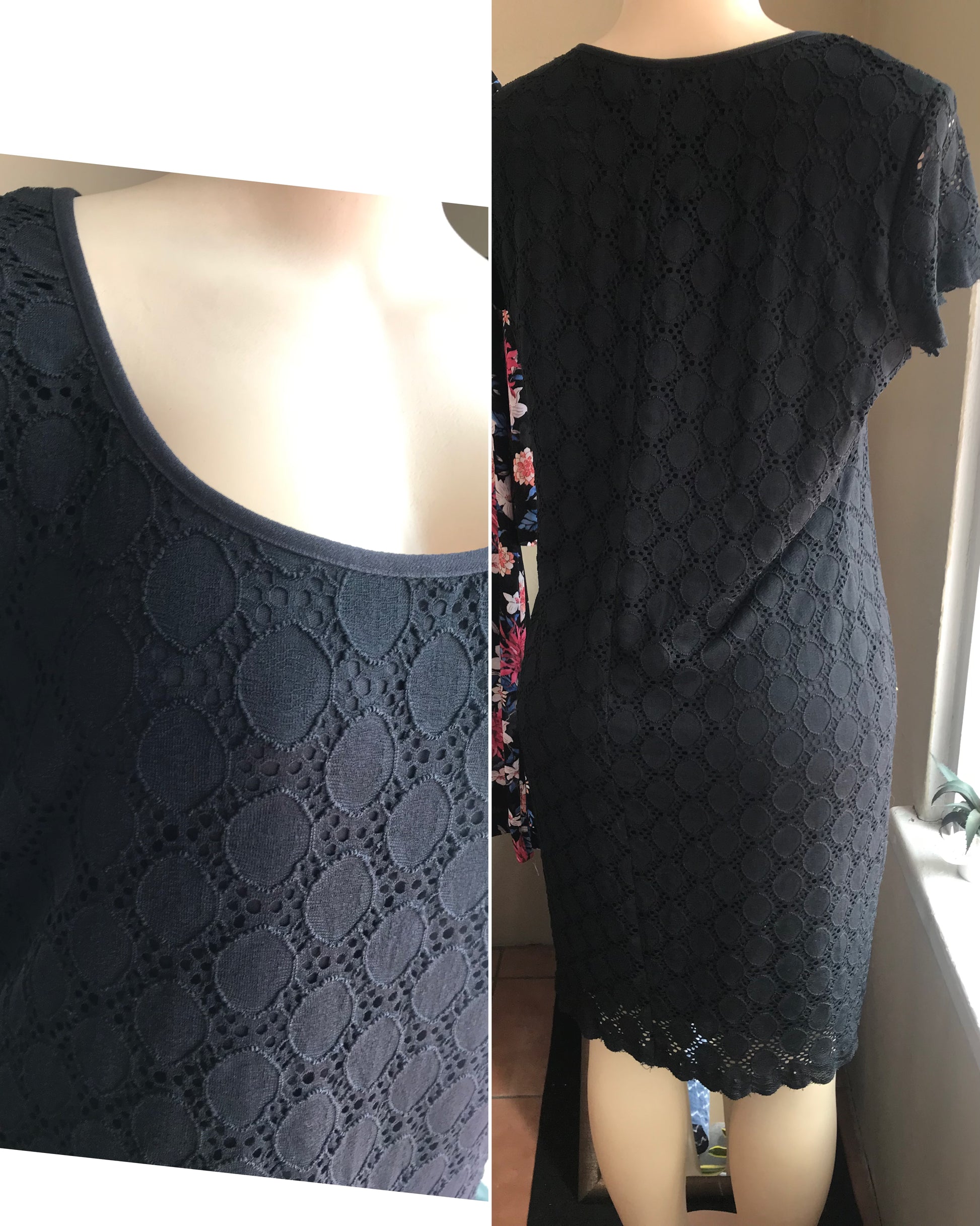 Black lace tunic Dress • xL