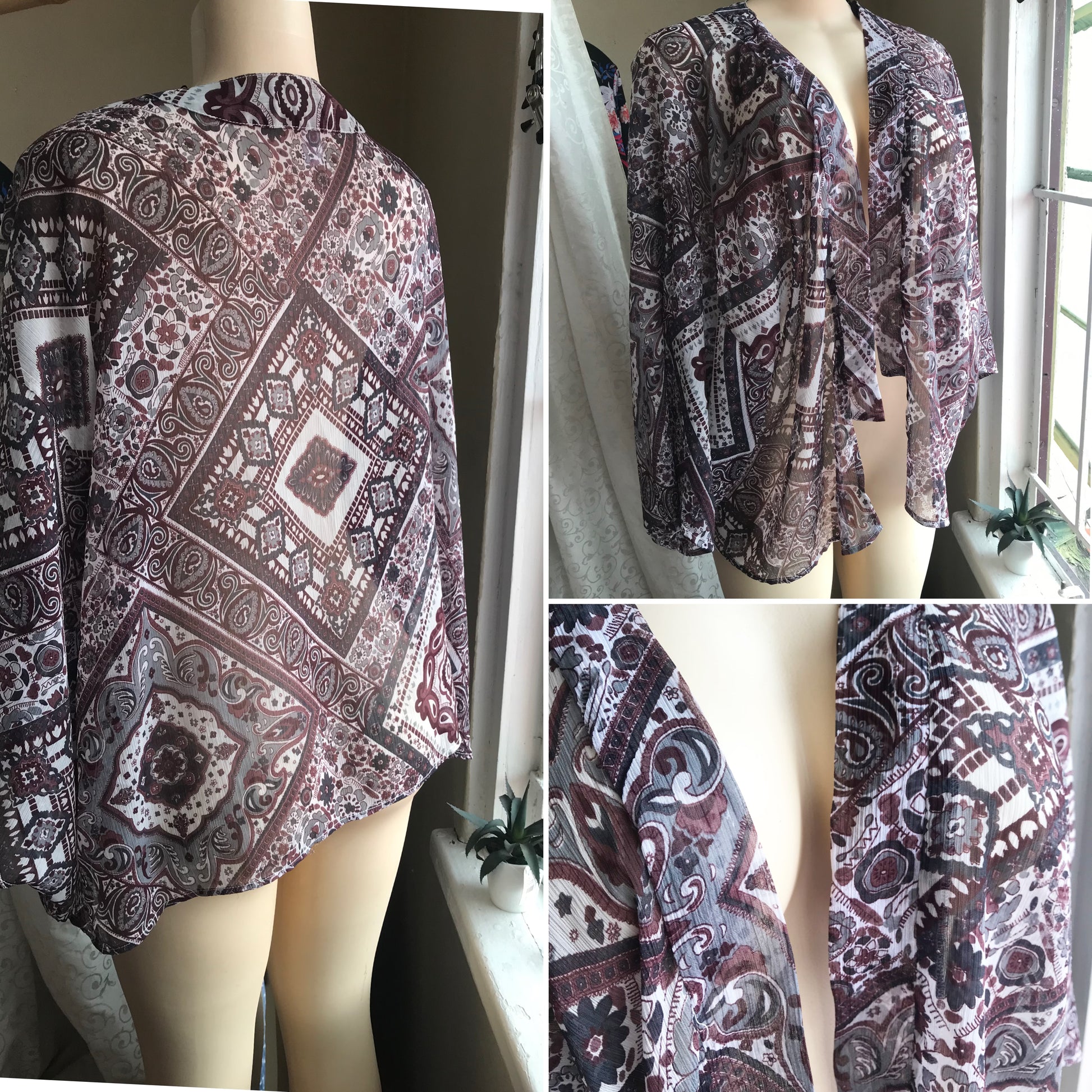 Made in India retro sheer pattern cover • M/ One size