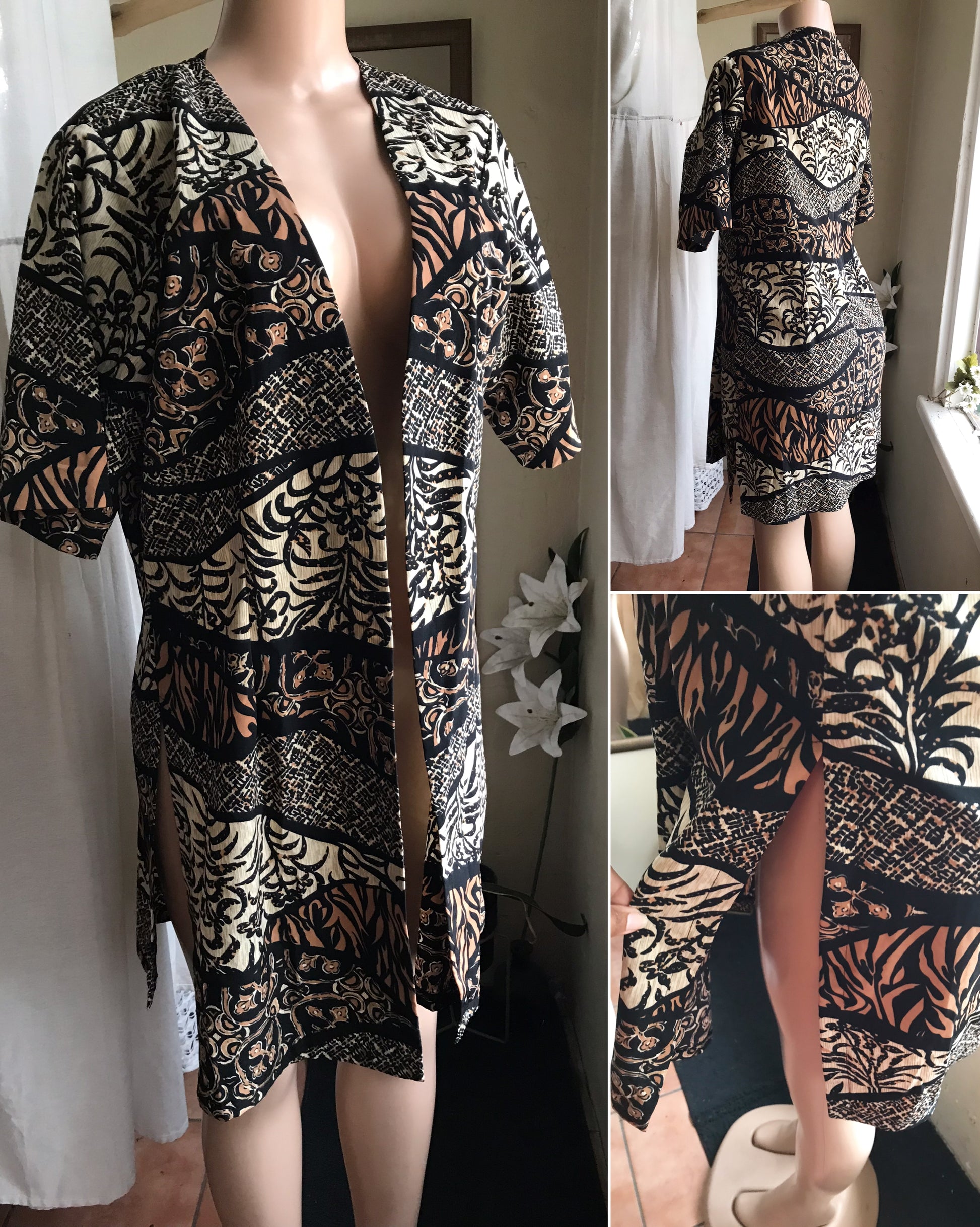 vintage tribal print robe ... M / Large ^^^