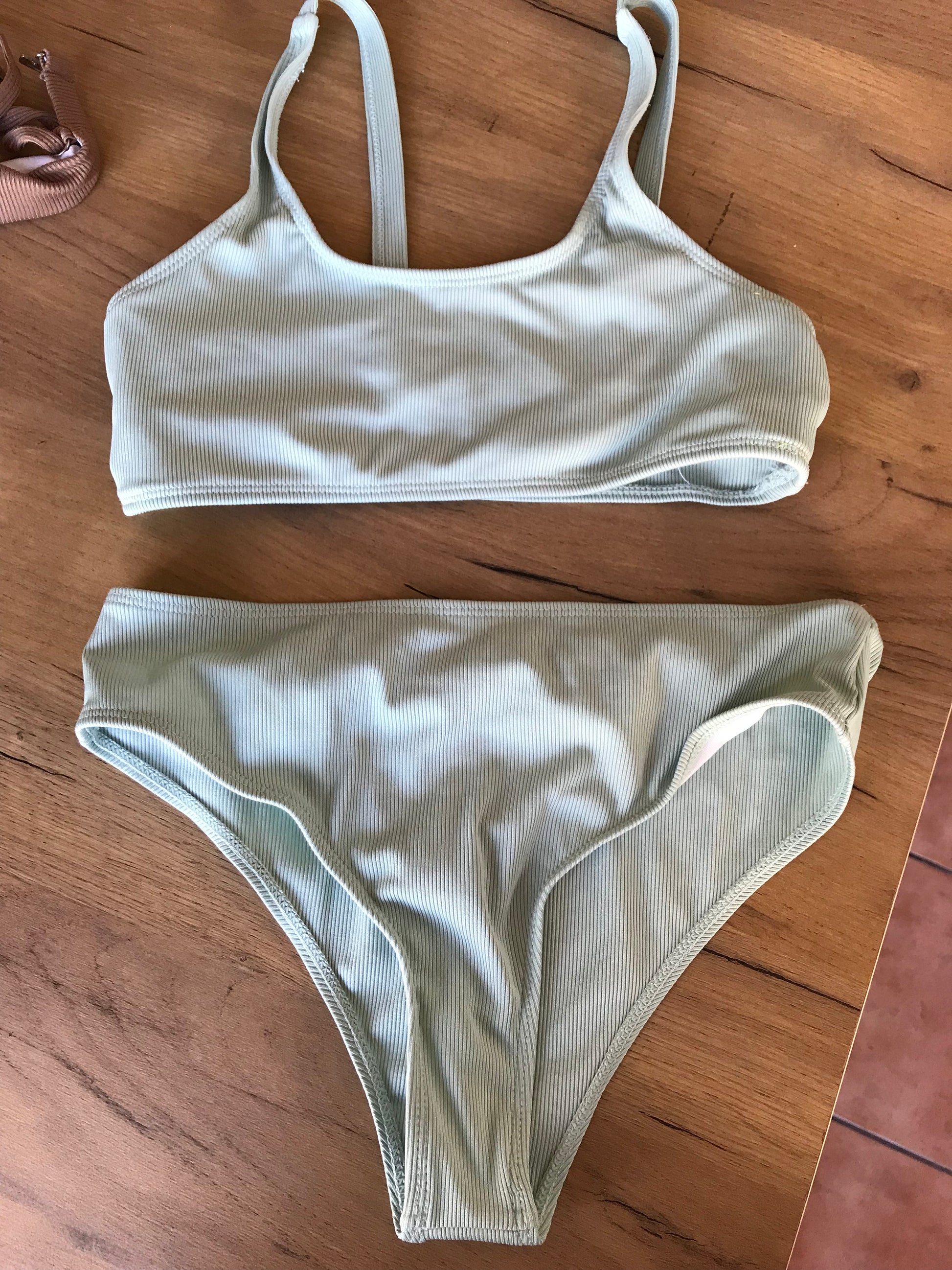 Mint ribbed bikini xs