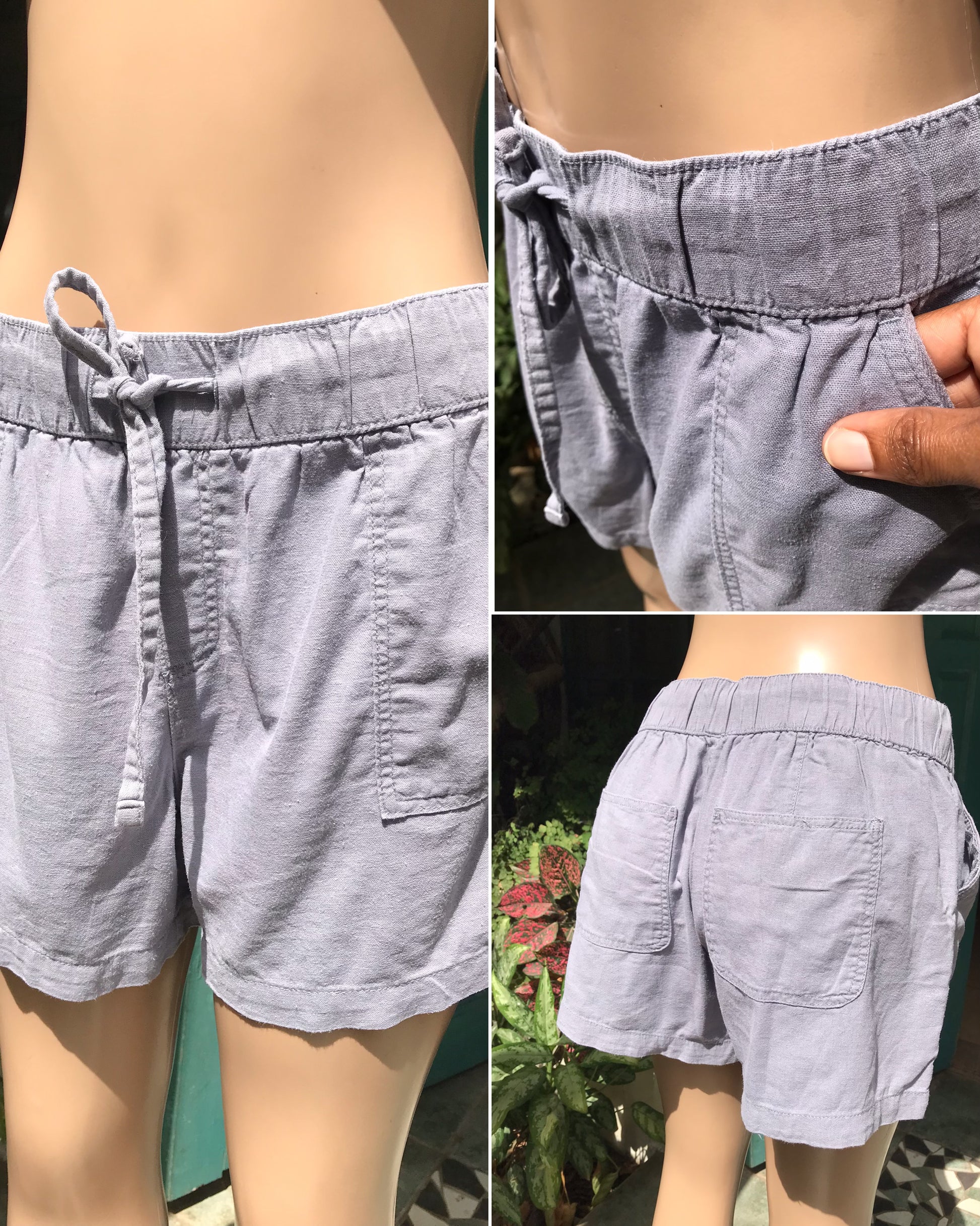 linen lavender shorts ,,, L