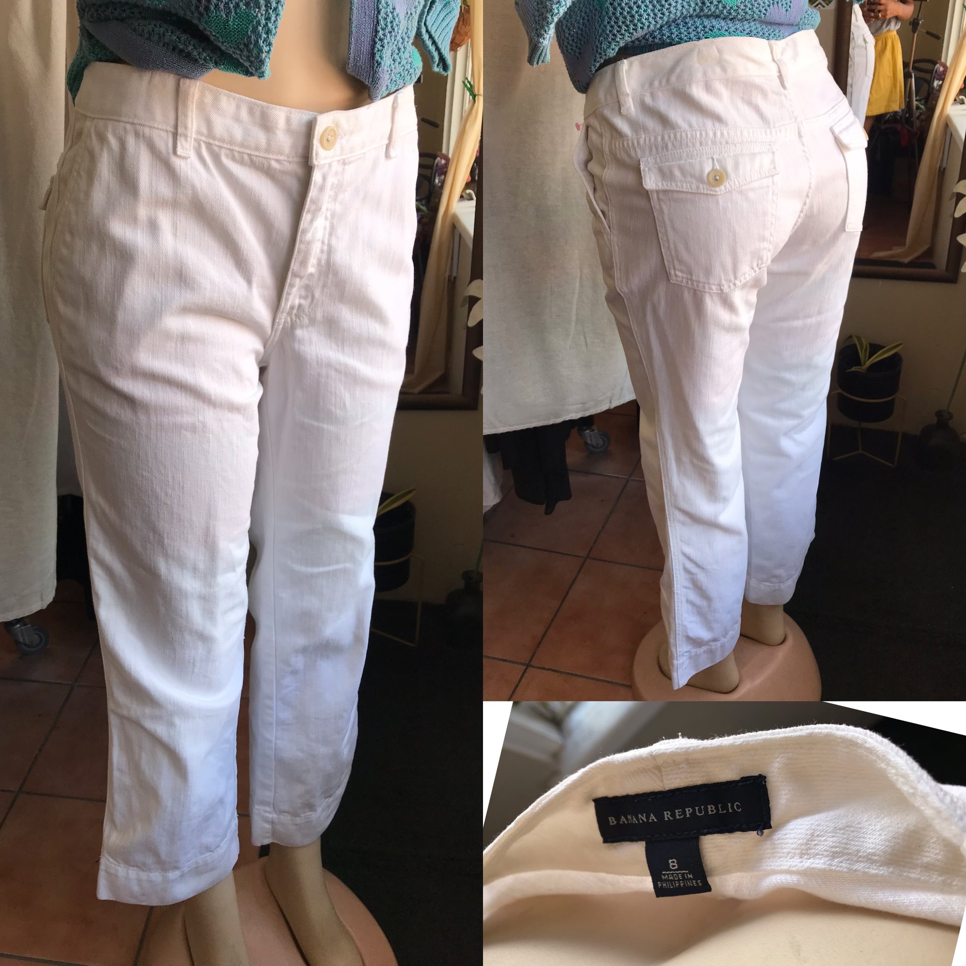 Banana republic white wide leg jeans ::: m